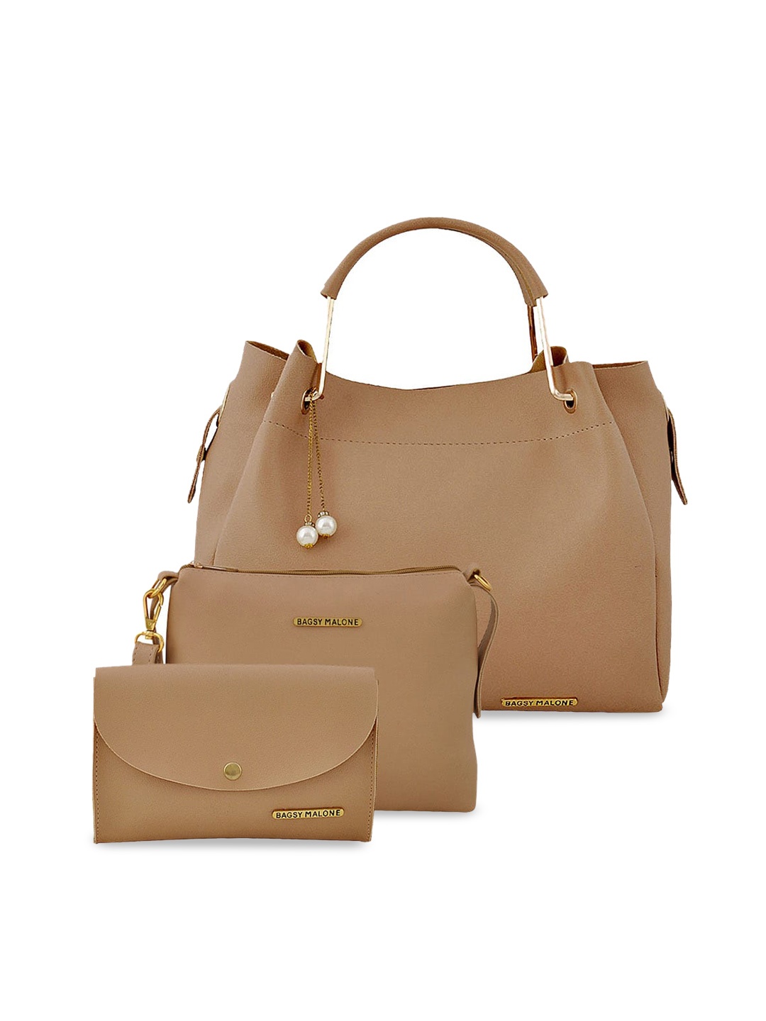 

Bagsy Malone PU Shopper Handheld Bag with Tasselled, Beige