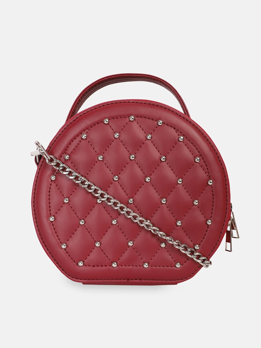

Bagsy Malone Women Embellished Swagger Handheld Bag with Quilted, Maroon
