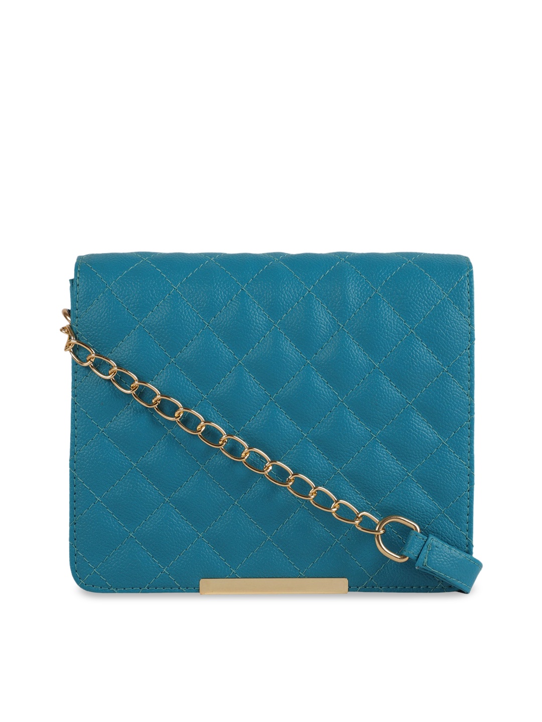 Bagsy Malone Structured Sling Bag With Quilted, Turquoise blue