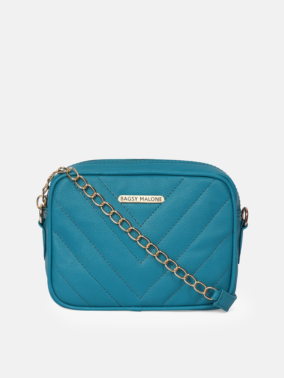 

Bagsy Malone PU Structured Sling Bag with Quilted, Turquoise blue