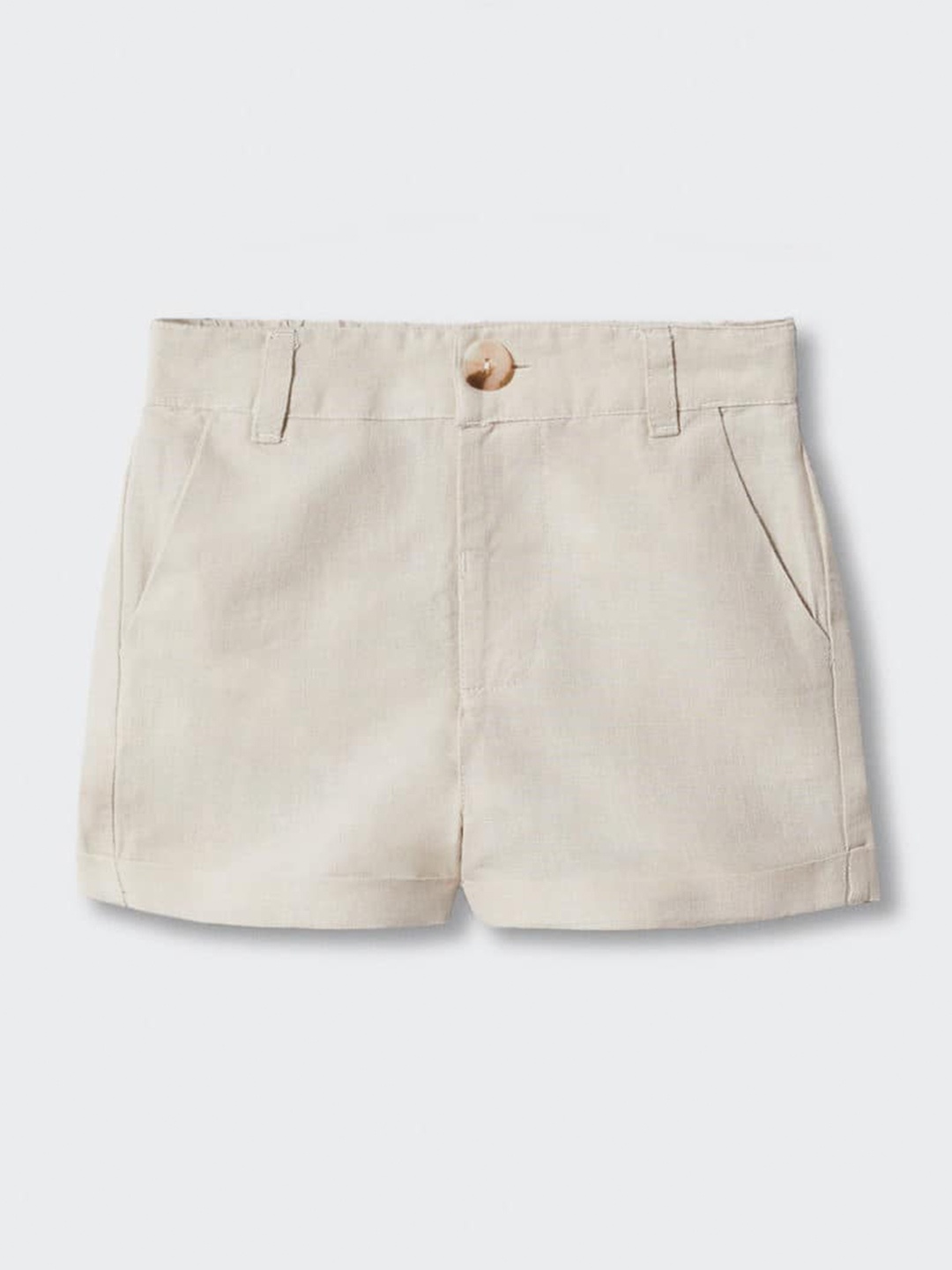 

Mango Kids Boys High-Rise Linen Shorts, Beige