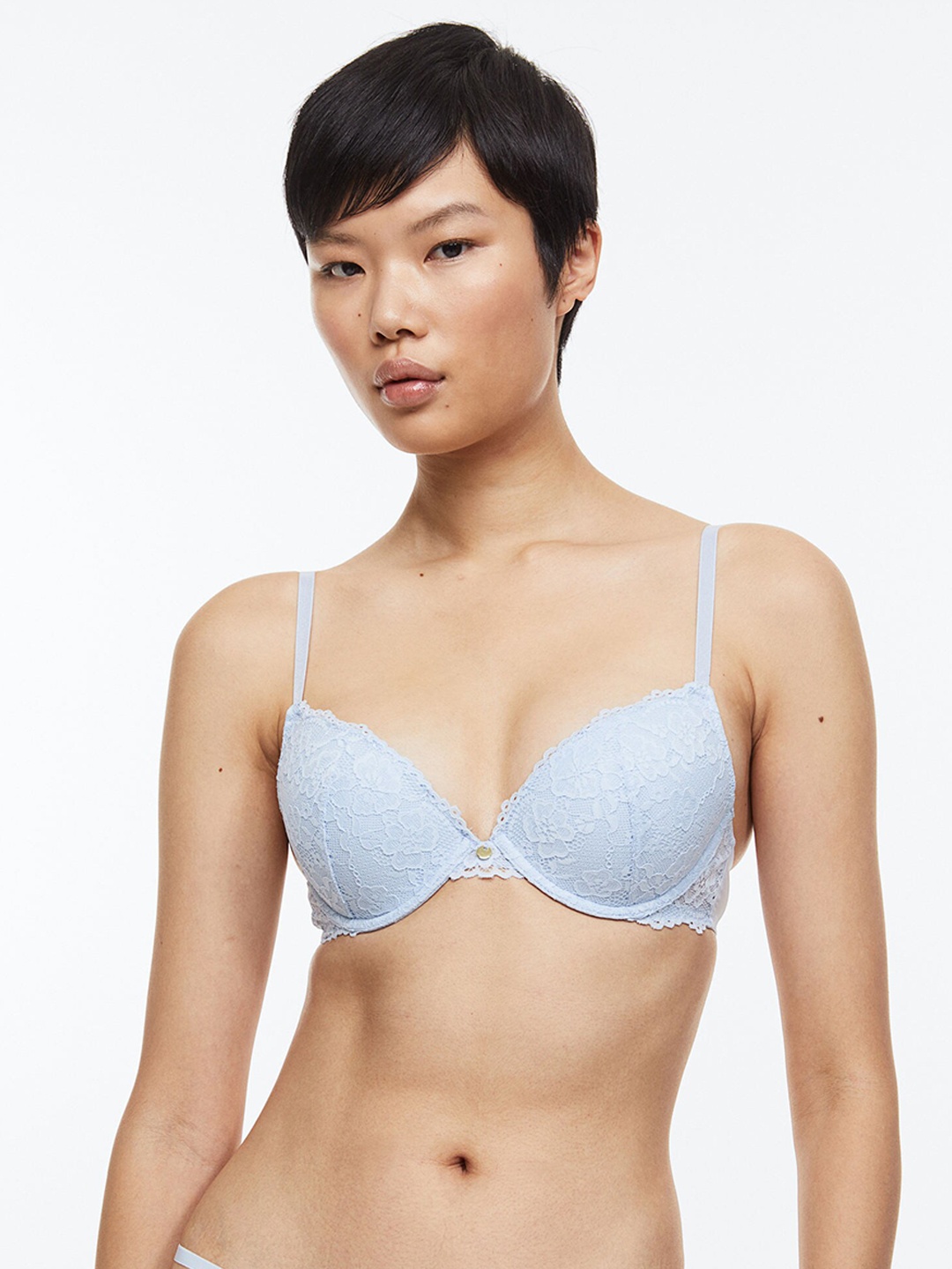 

H&M Lace Push-Up Bra, Blue