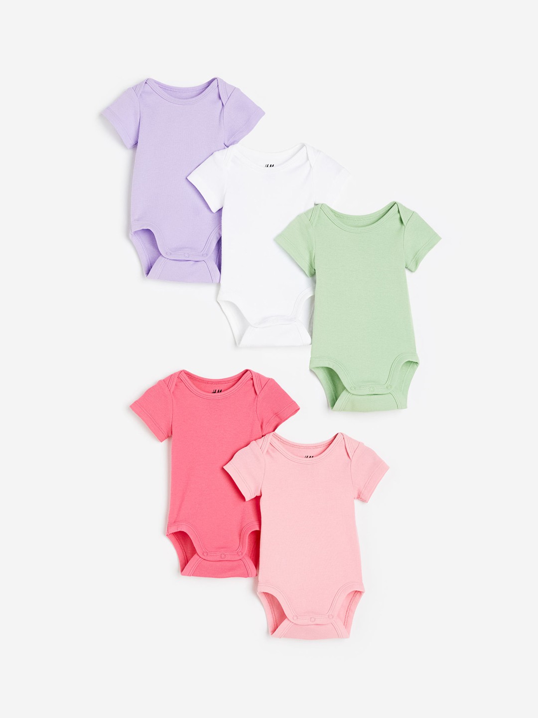 

H&M Boys 5-Pack Cotton Bodysuits, Green