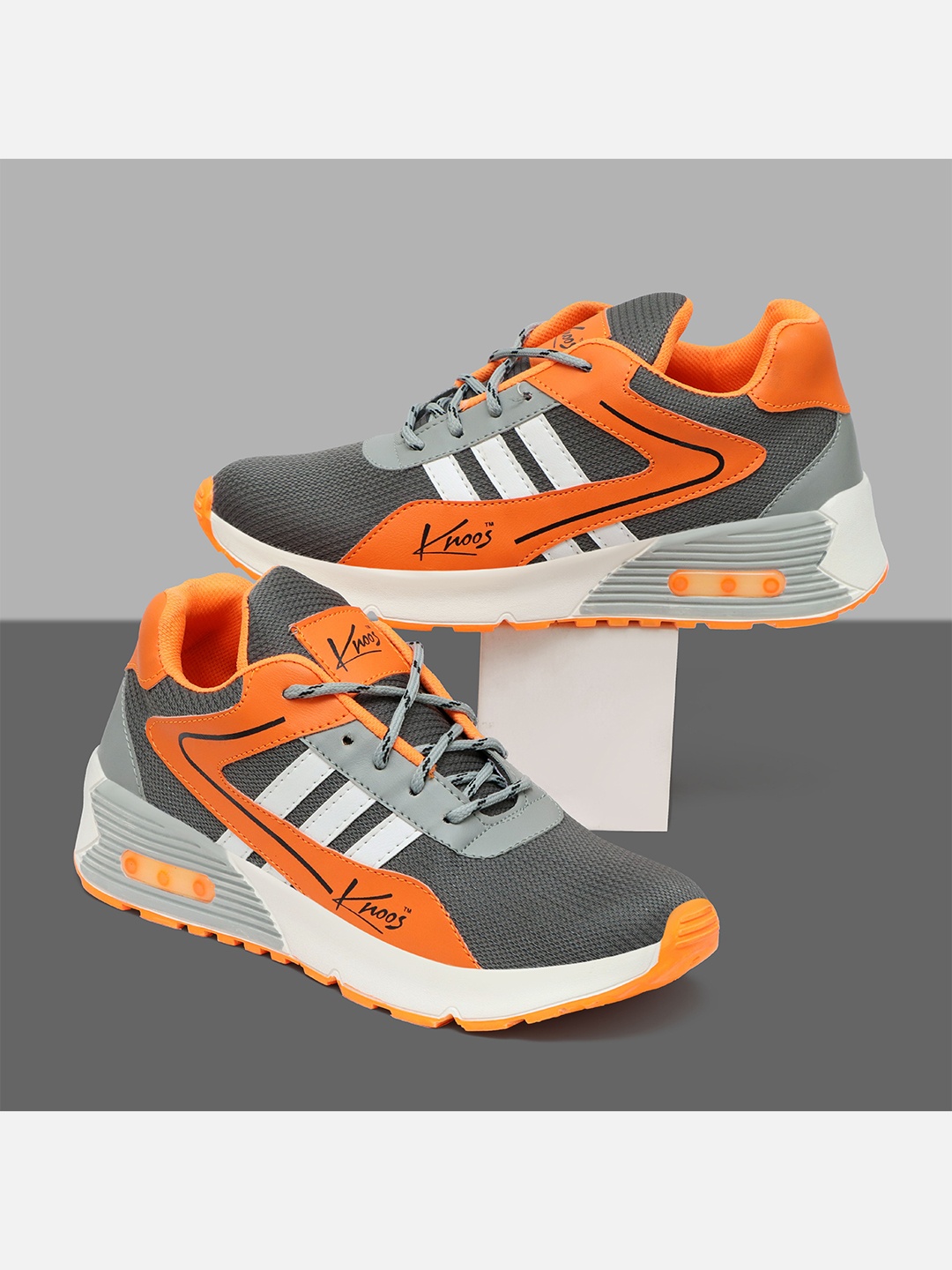

knoos Men Mesh Running Non-Marking Shoes, Grey