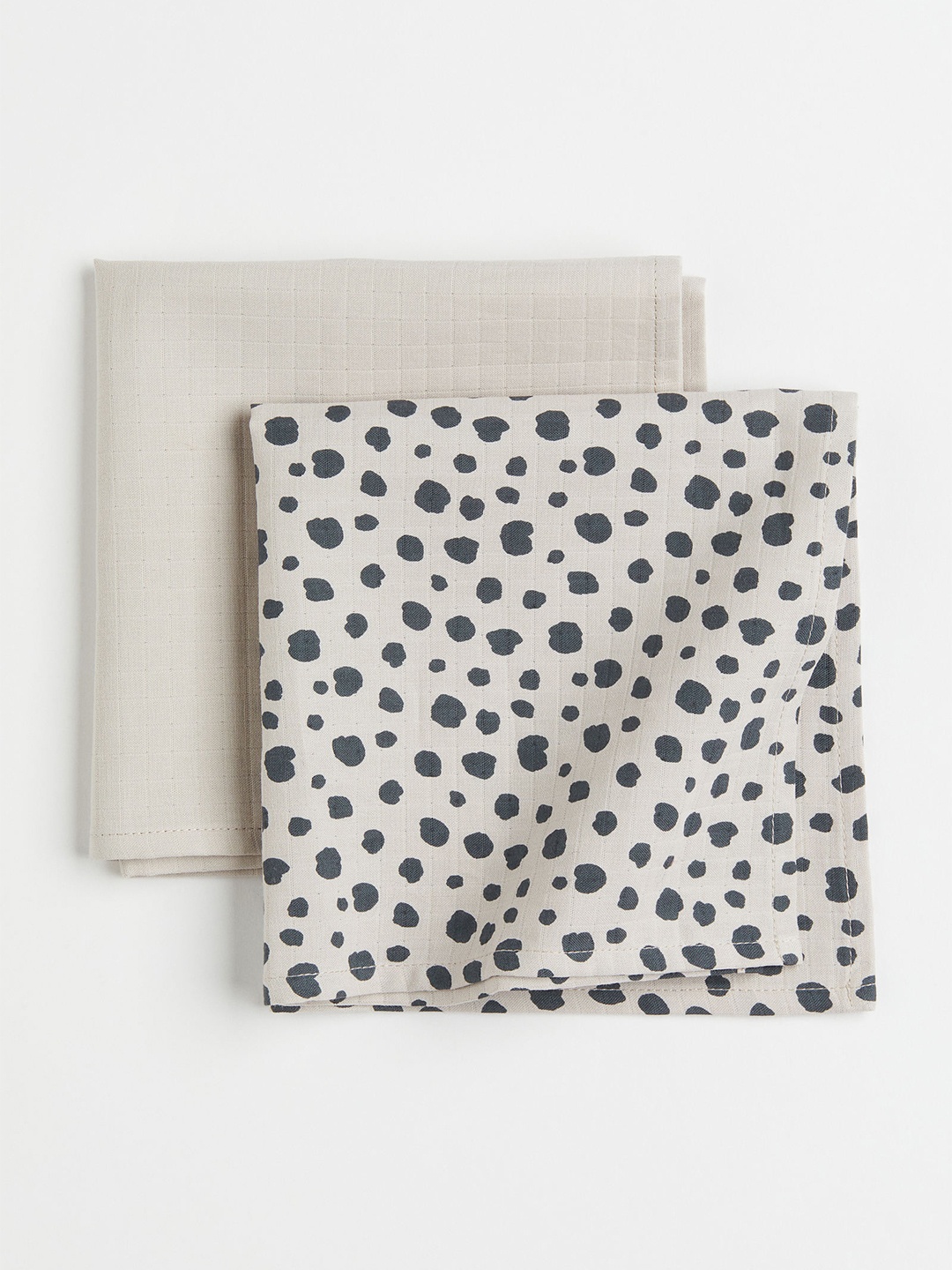 

H&M Beige-Colored & Black 2-Pack Small Muslin Cloths