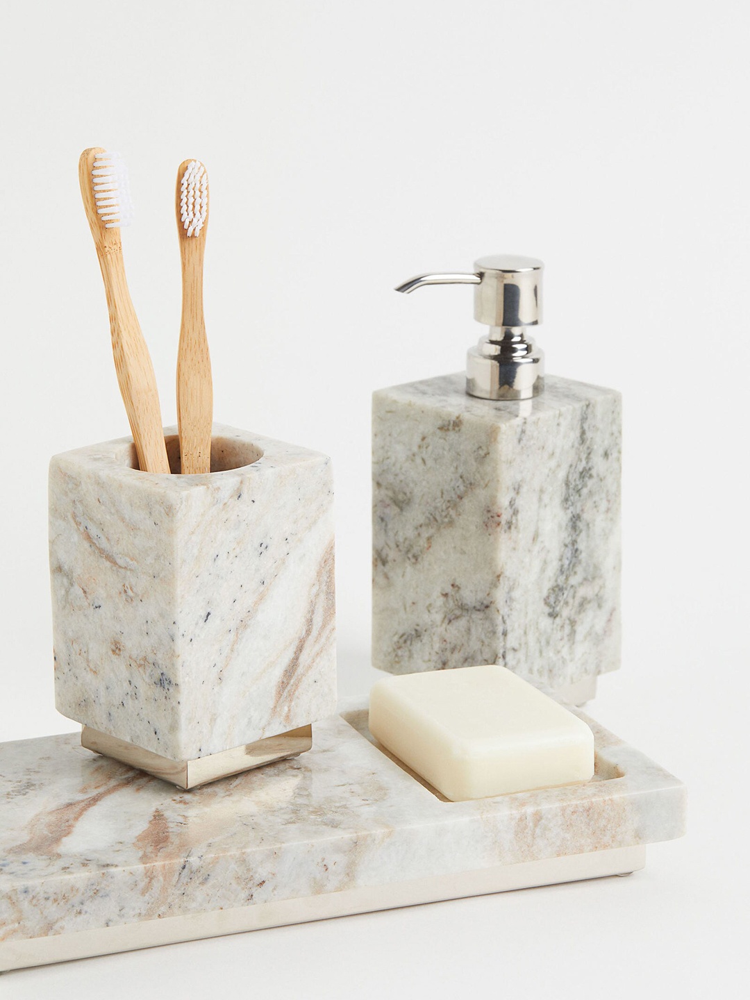 

H&M Beige-Colored Marble Soap Dispenser