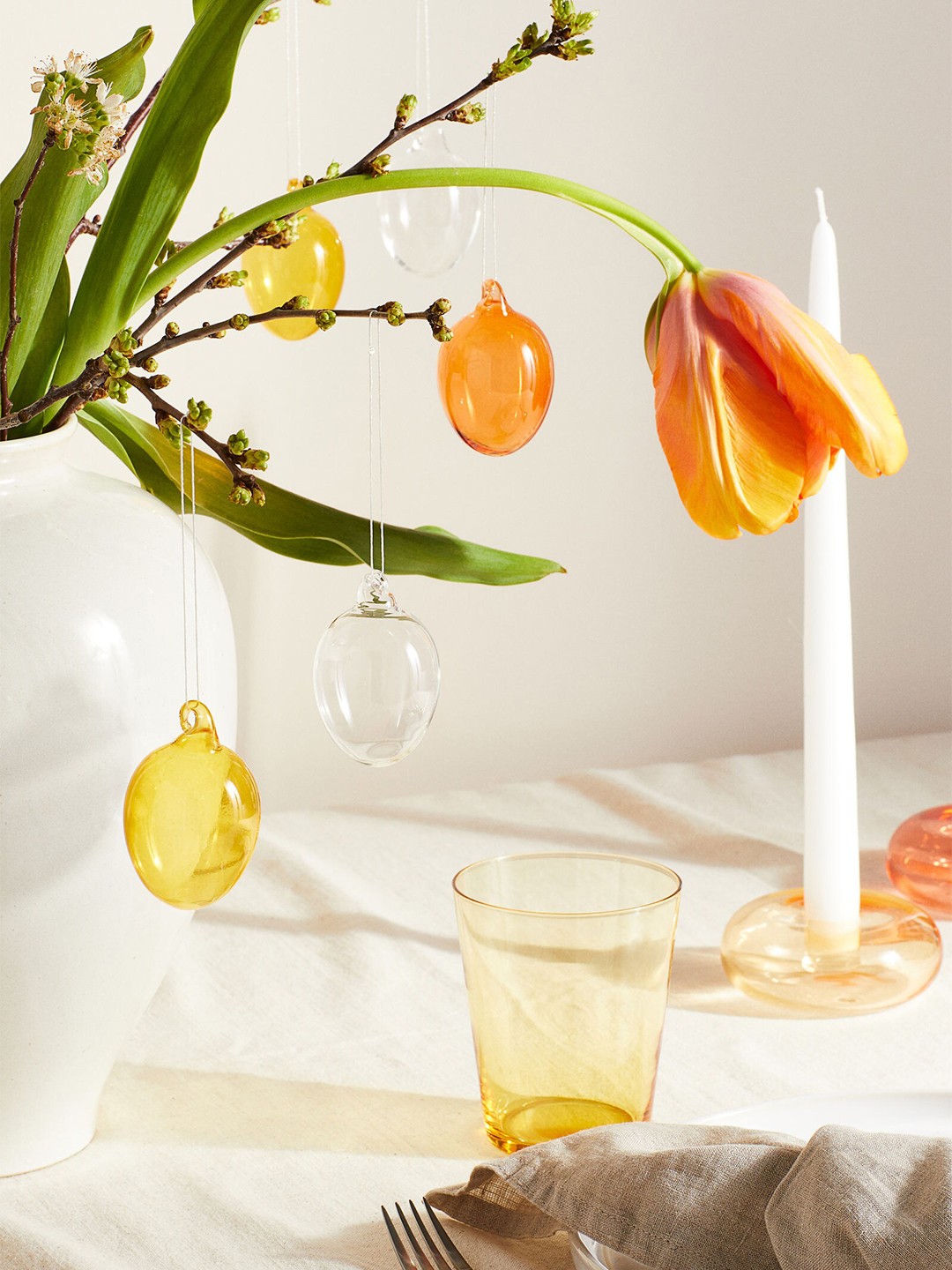 

H&M Orange Glass Easter Decoration