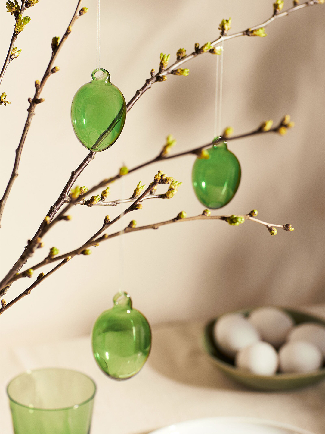 

H&M Green Glass Easter decoration
