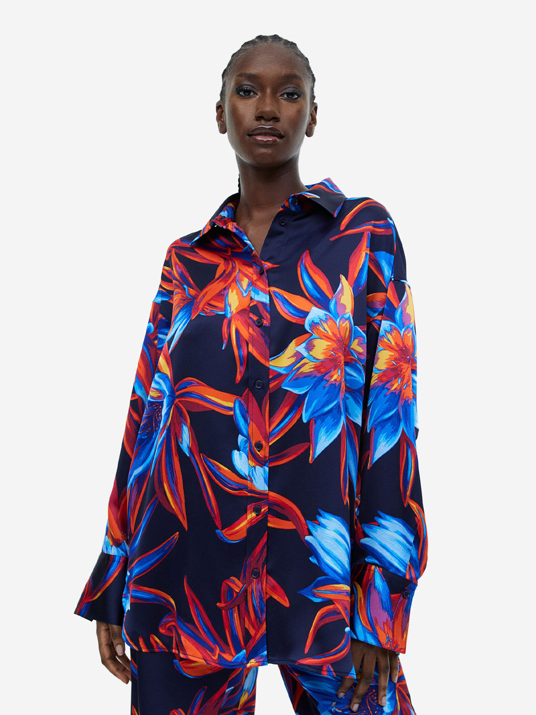 

H&M Women Patterned Shirt, Navy blue
