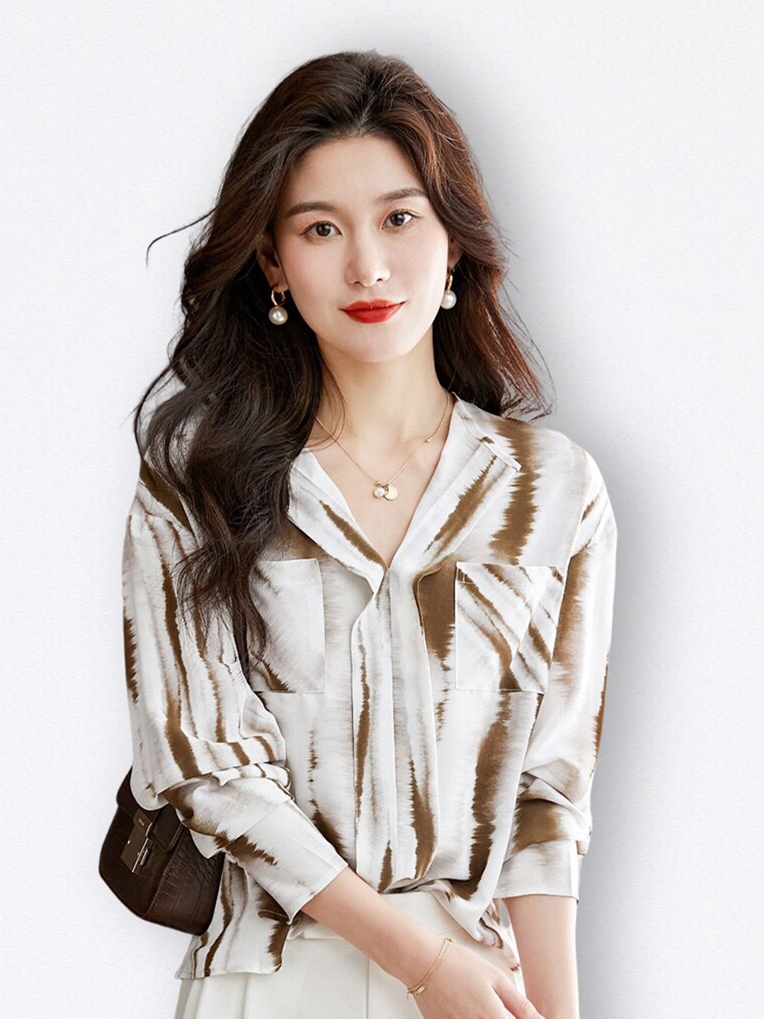 

JC Collection Abstract Printed Casual Shirt, White