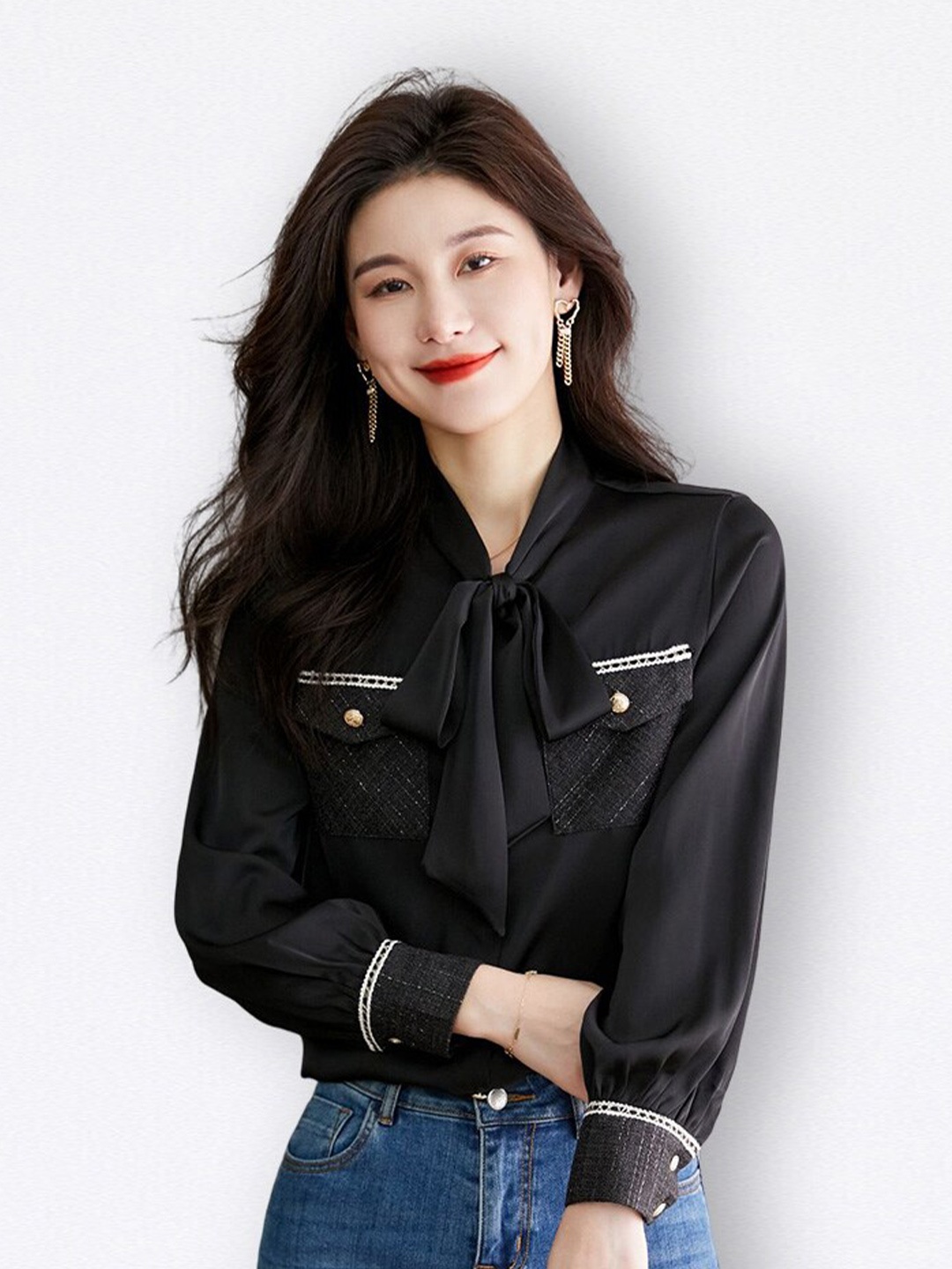 

JC Collection Collarless Casual Shirt, Black