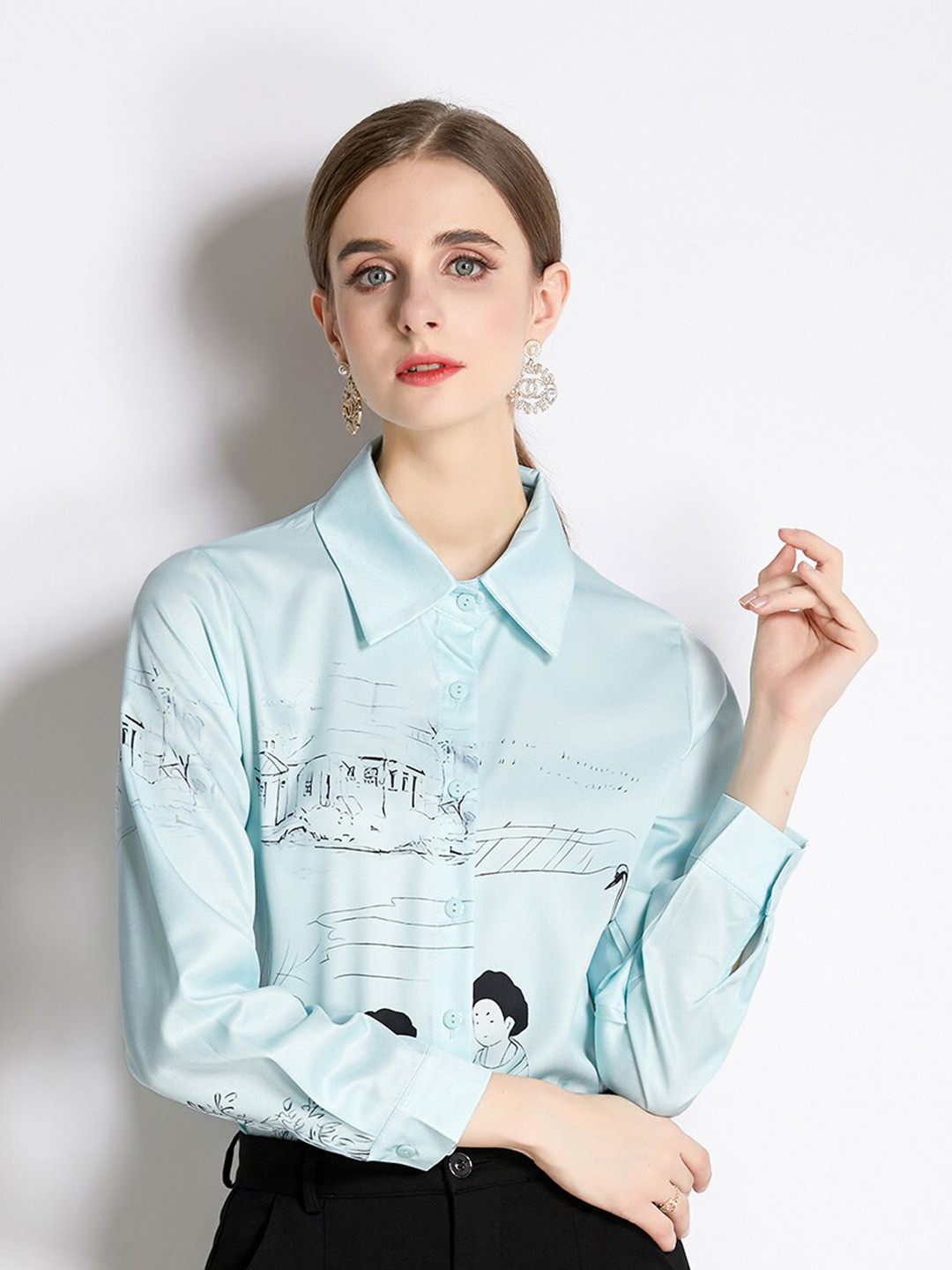 

JC Collection Graphic Printed Casual Shirt, Blue