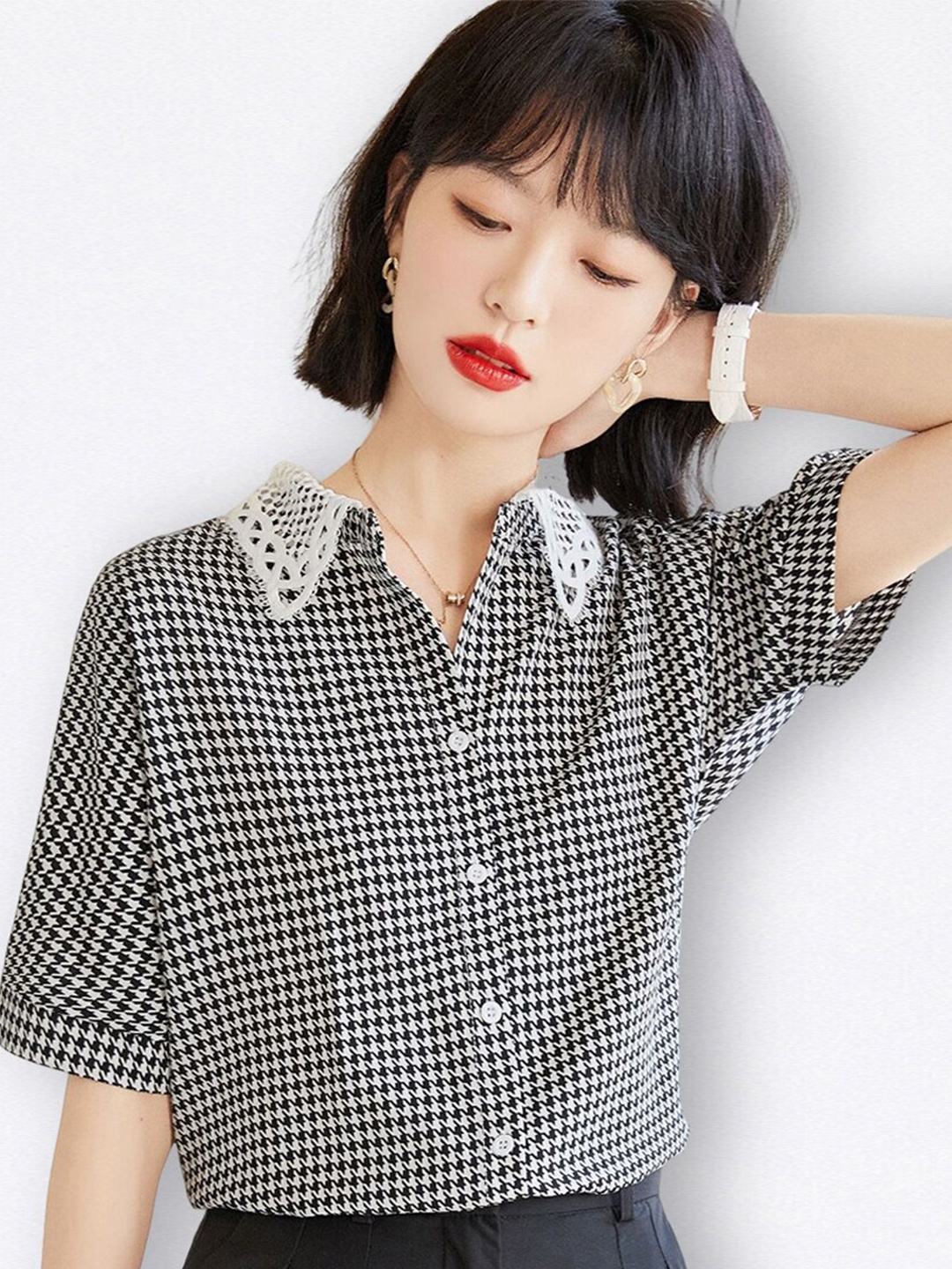 

JC Collection Micro Ditsy Printed Casual Shirt, White