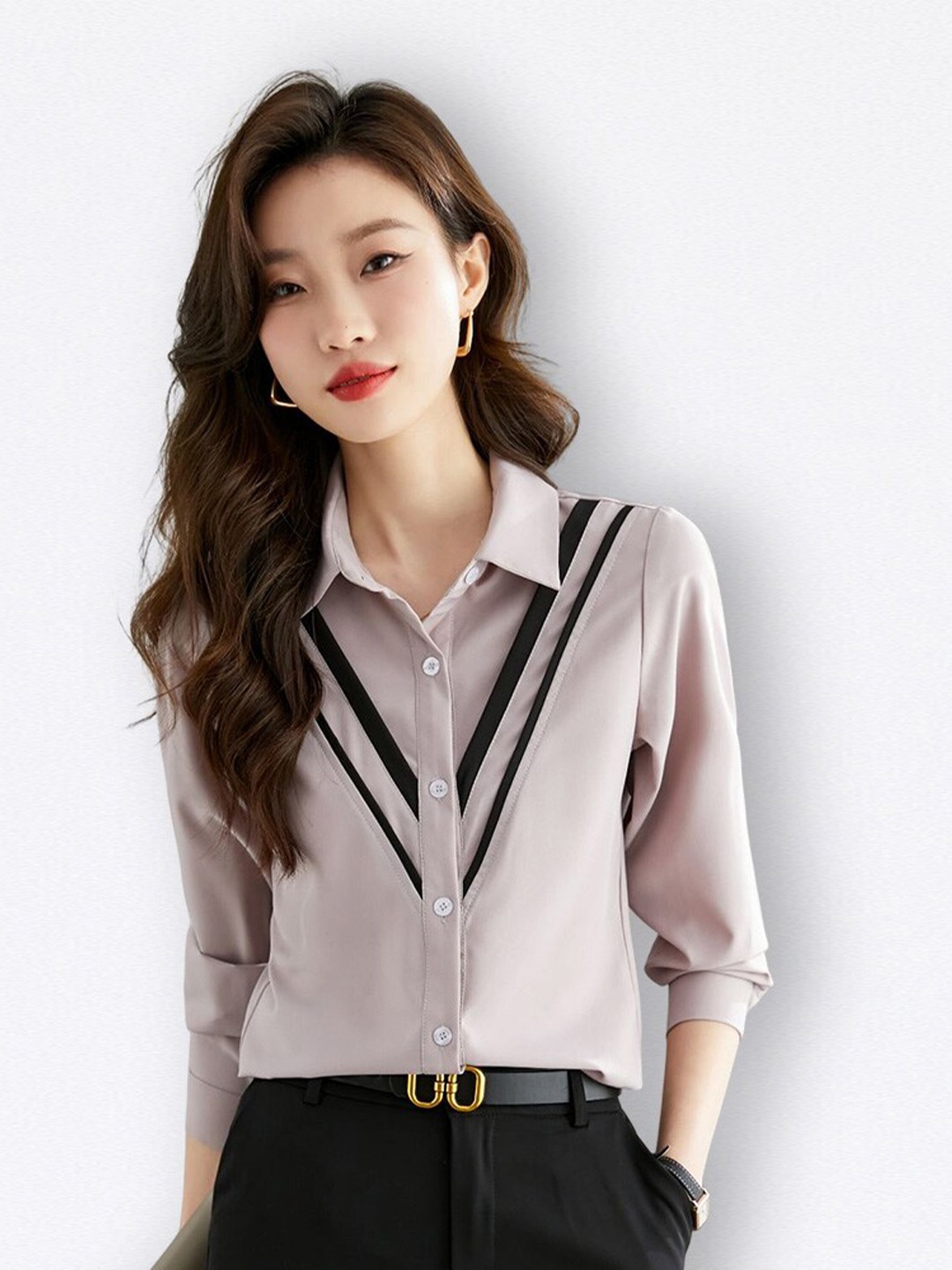 

JC Collection Spread Collar Casual Shirt, Beige