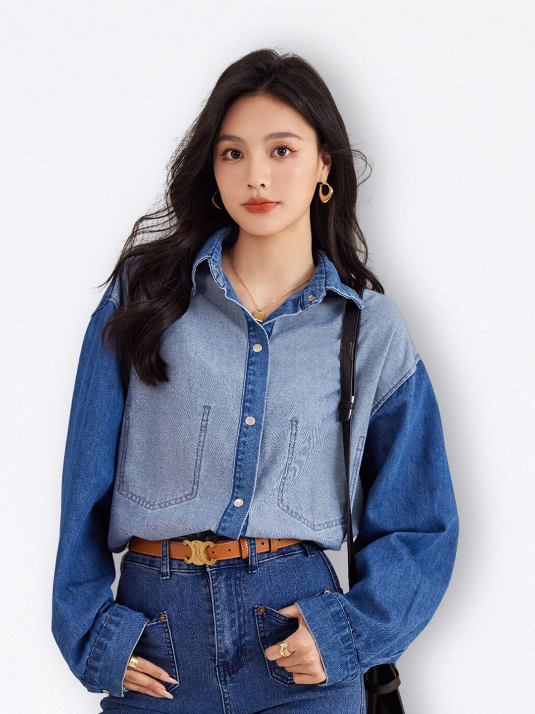 

JC Collection Spread Collar Casual Shirt, Blue