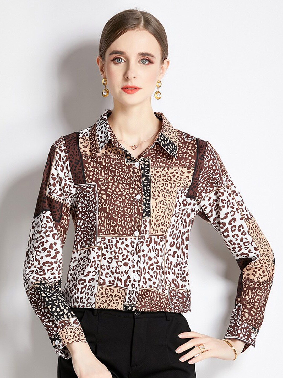 

JC Collection Animal Printed Casual Shirt, White
