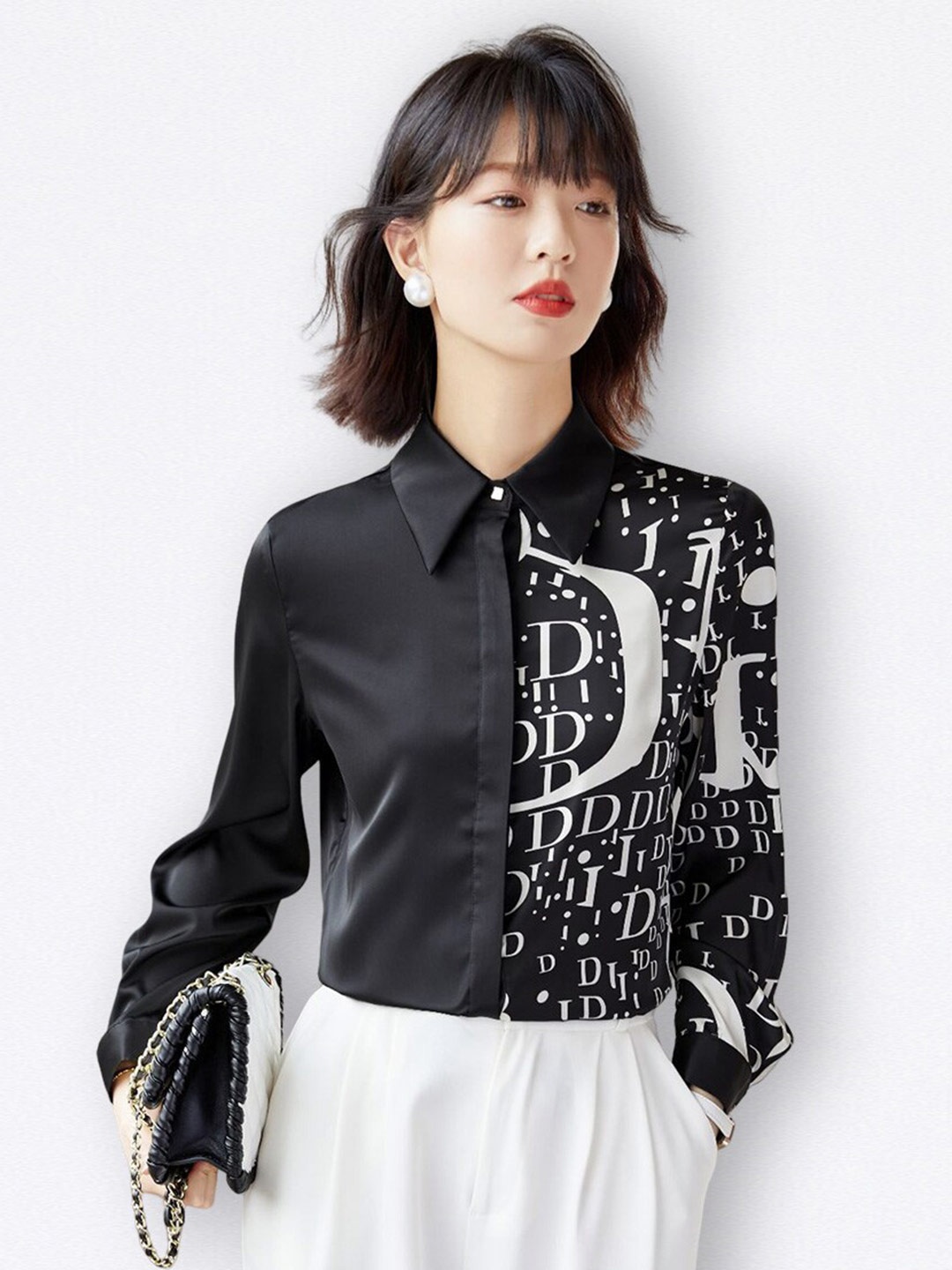JC Collection Typography Printed Casual Shirt, Black