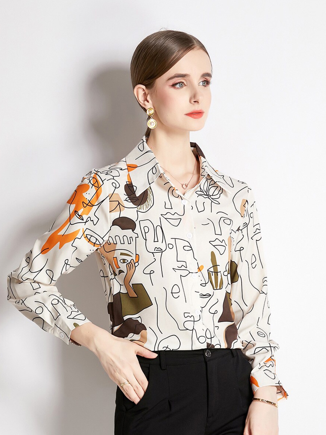 

JC Collection Graphic Printed Casual Shirt, White