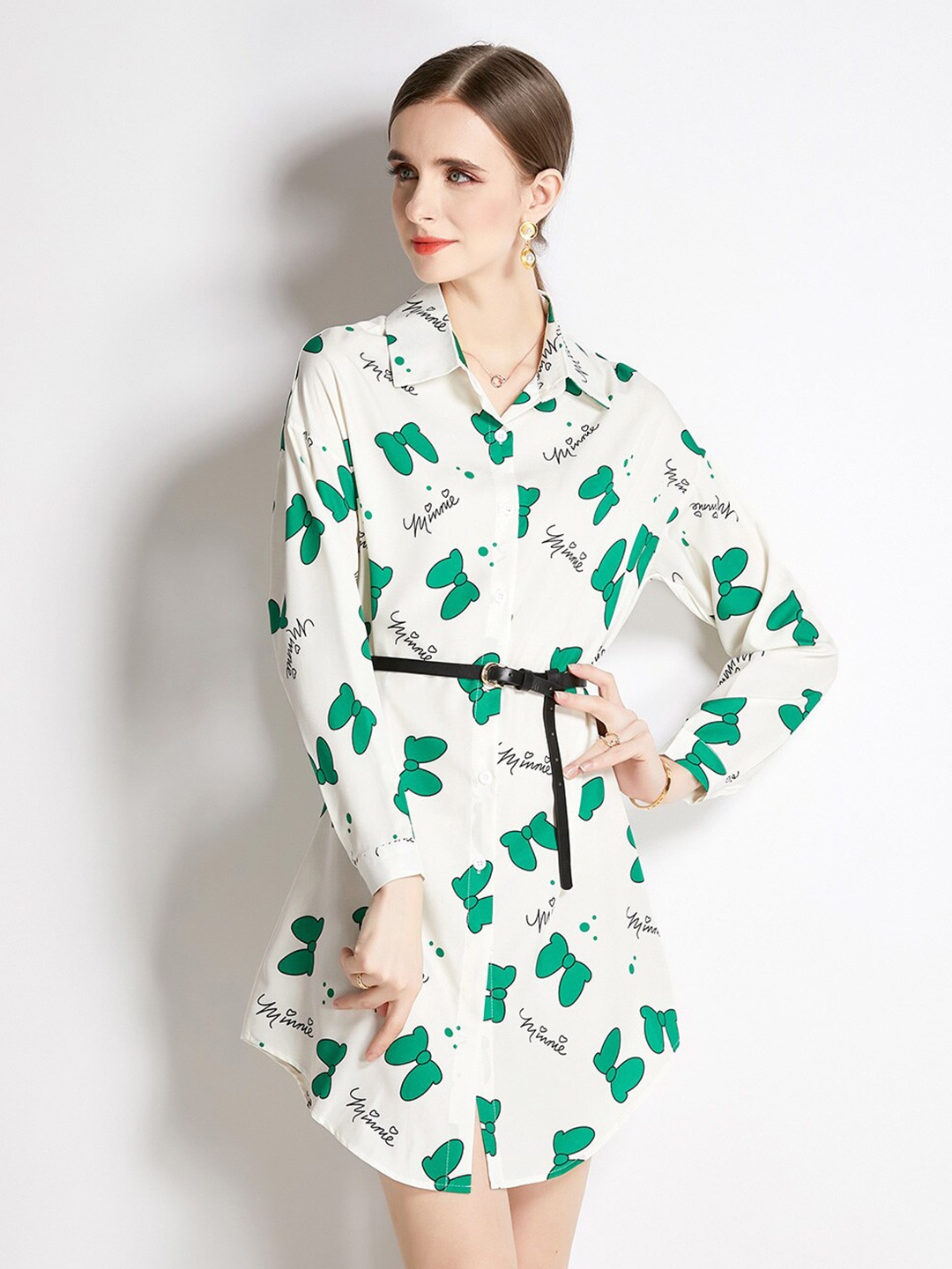 JC Collection Conversational Printed Casual Shirt, White