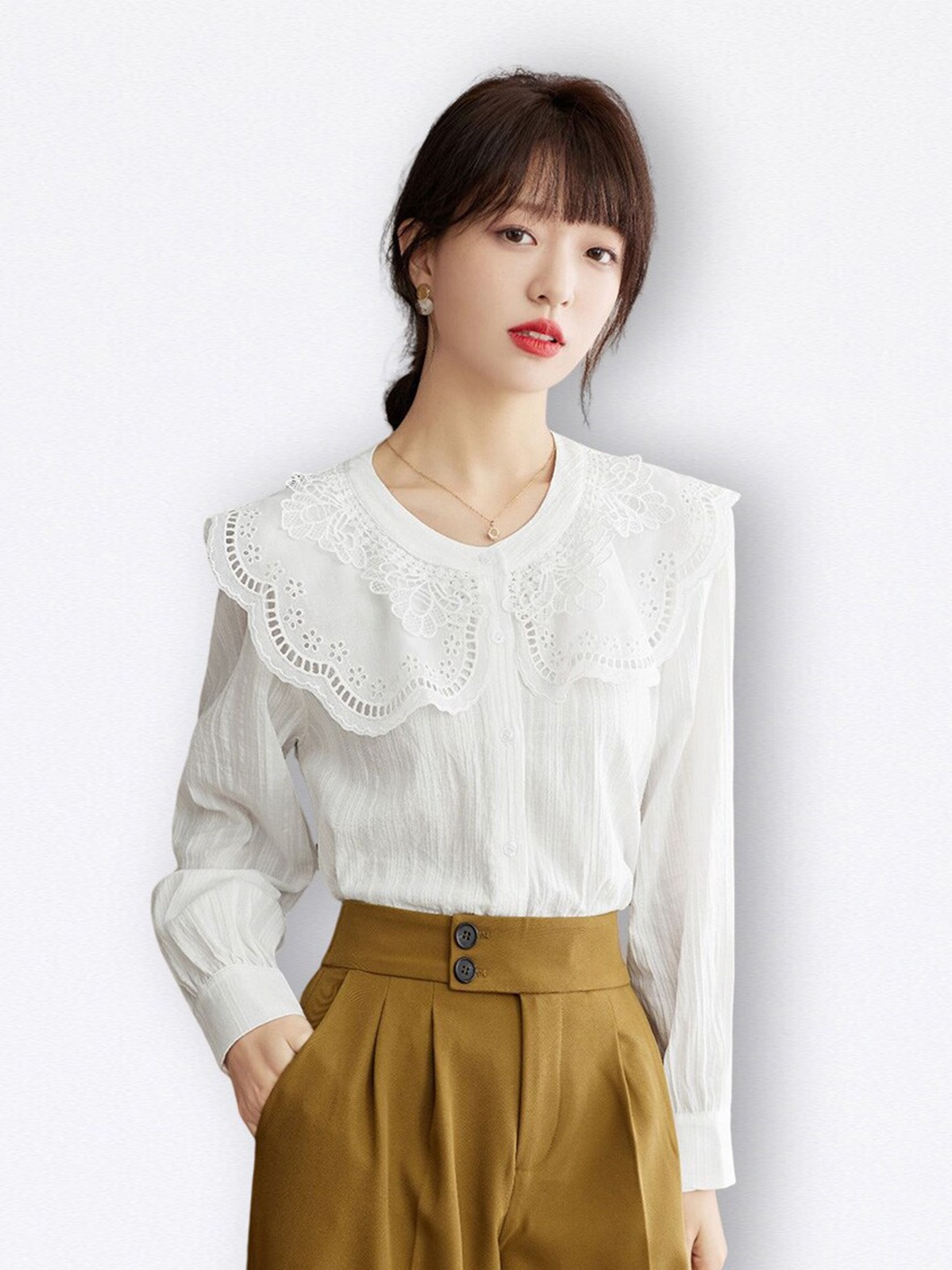 

JC Collection Self Design Casual Shirt, White