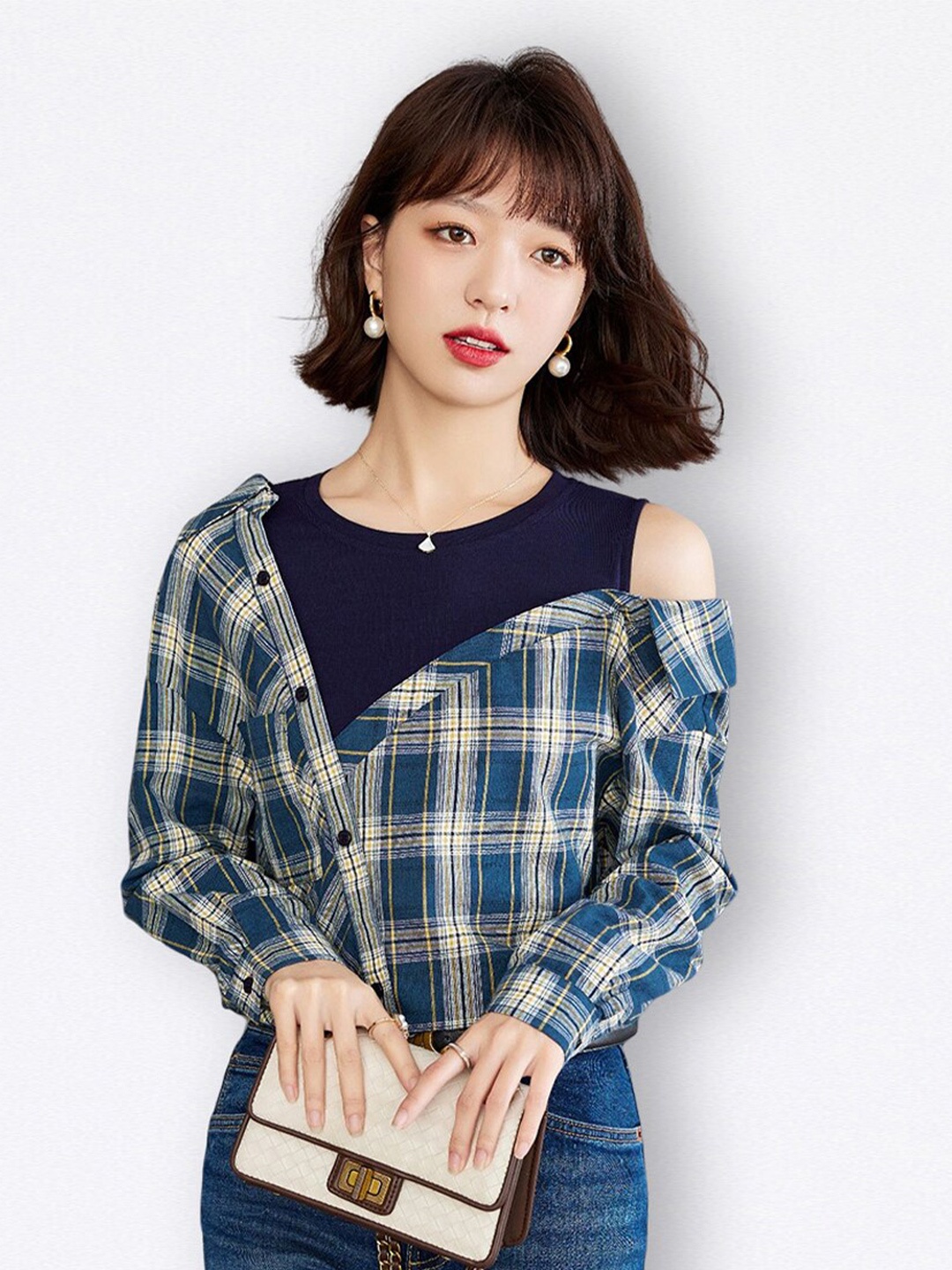 

JC Collection Tartan Checks Checked Casual Shirt, Blue