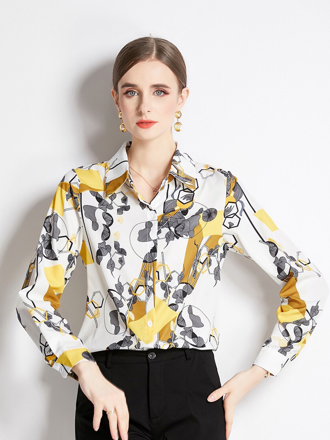 

JC Collection Floral Printed Casual Shirt, White
