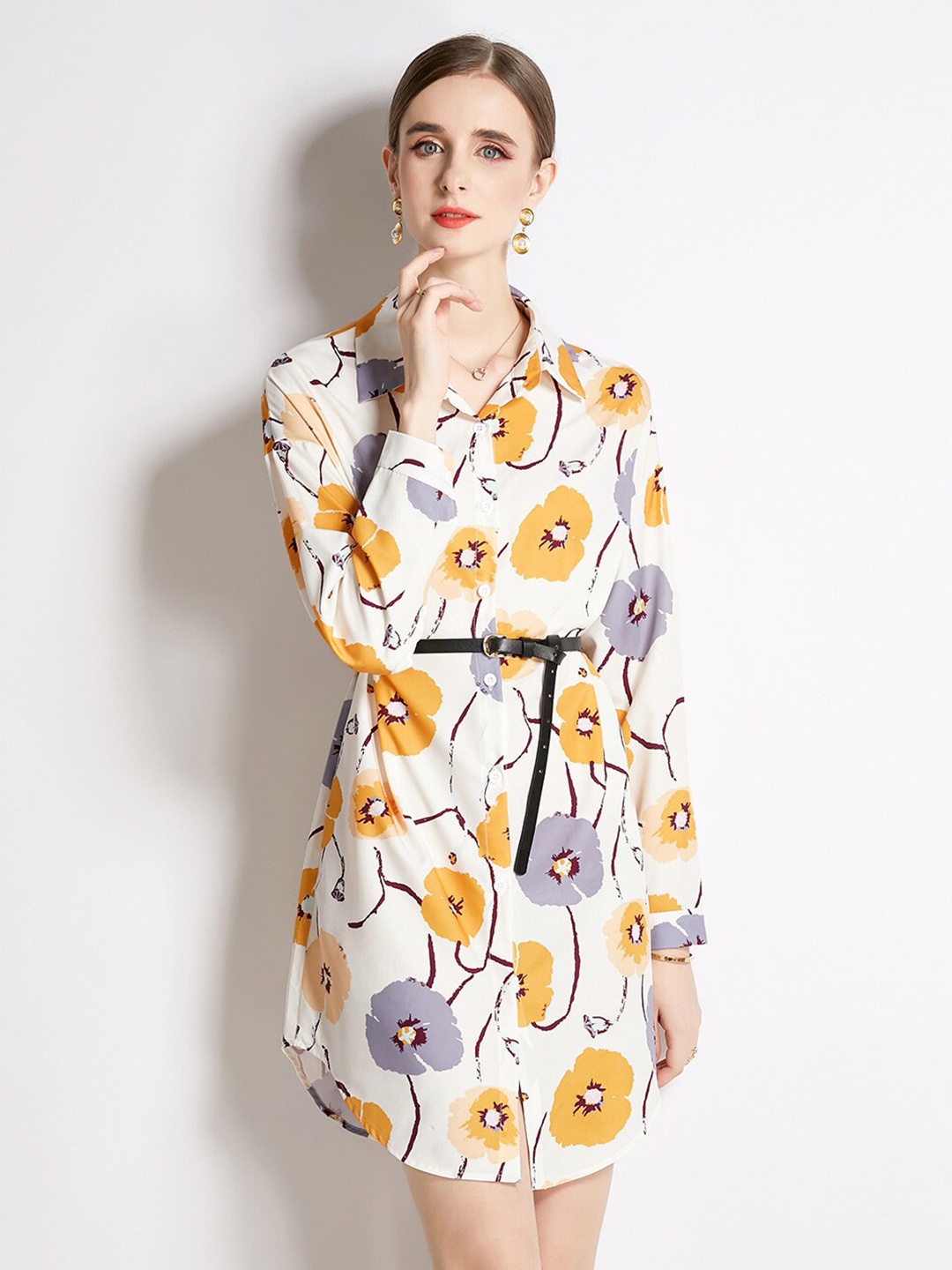 

JC Collection Floral Printed Dress, White