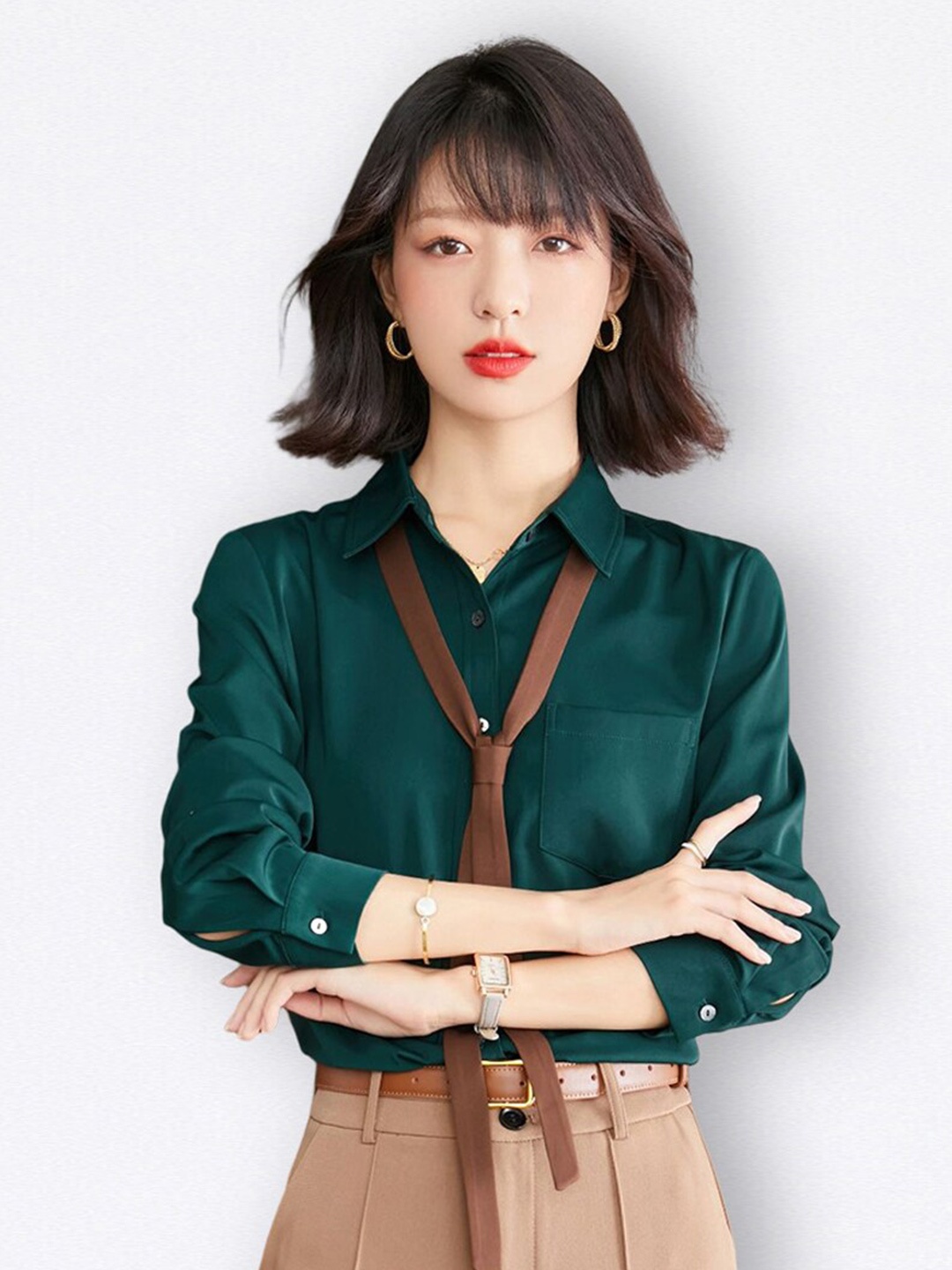 

JC Collection Regular Fit Casual Shirt, Green