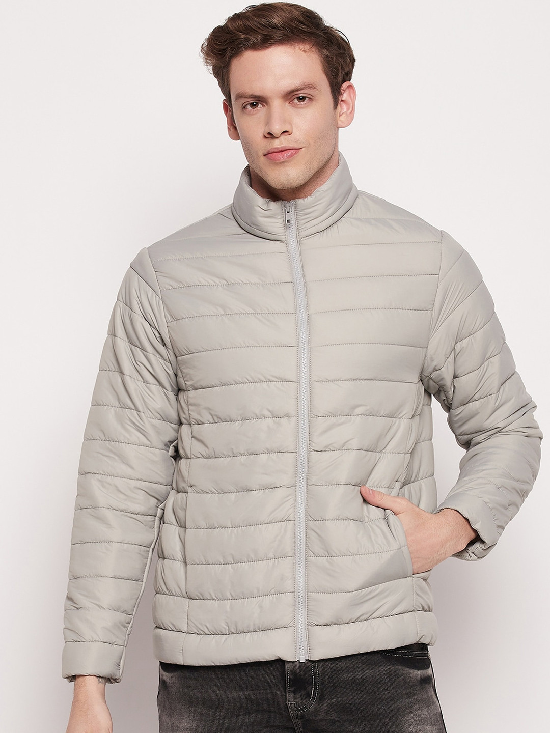 

Cantabil Men Lightweight Padded Jacket, Grey