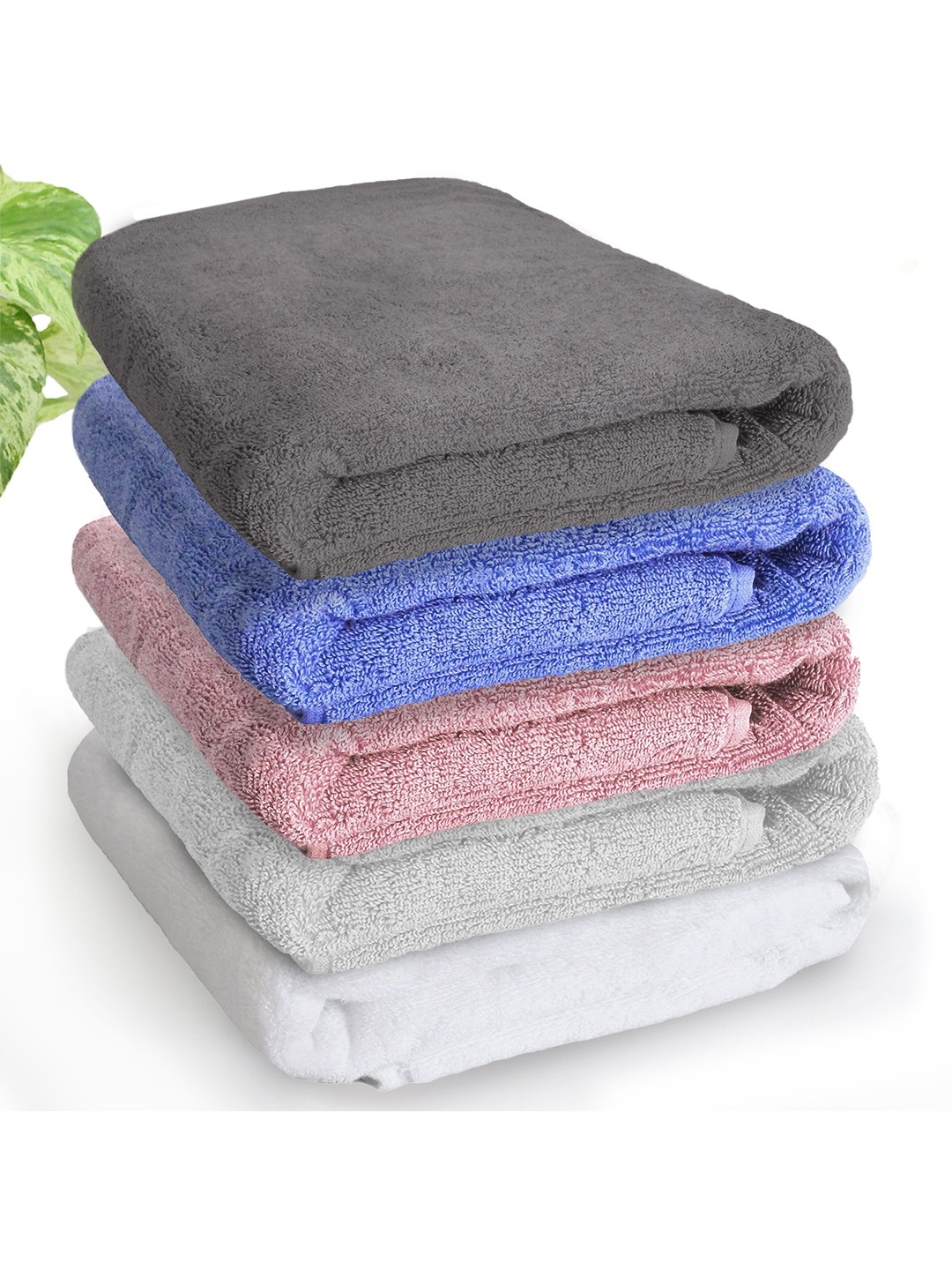 

Heelium Unisex Pack of 5 Bamboo Super Soft & Quick Drying 600 GSM Bath Towel, Grey