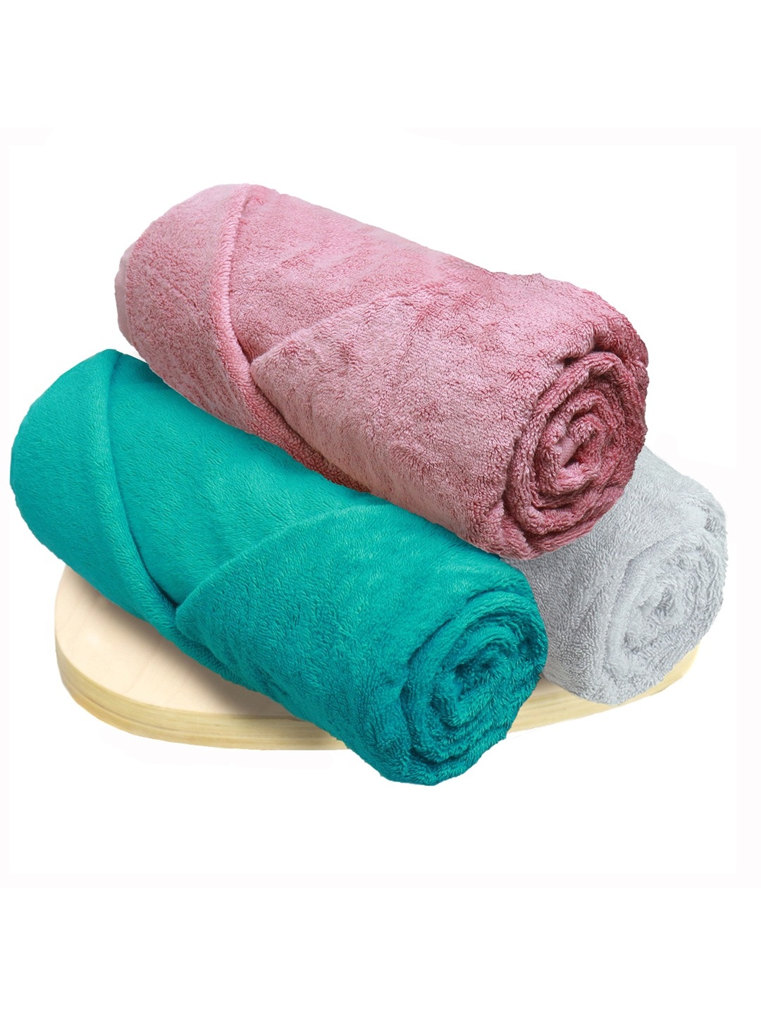 

Heelium Unisex Pack of 3 Bamboo Super Soft & Quick Drying 600 GSM Bath Towel, Grey melange