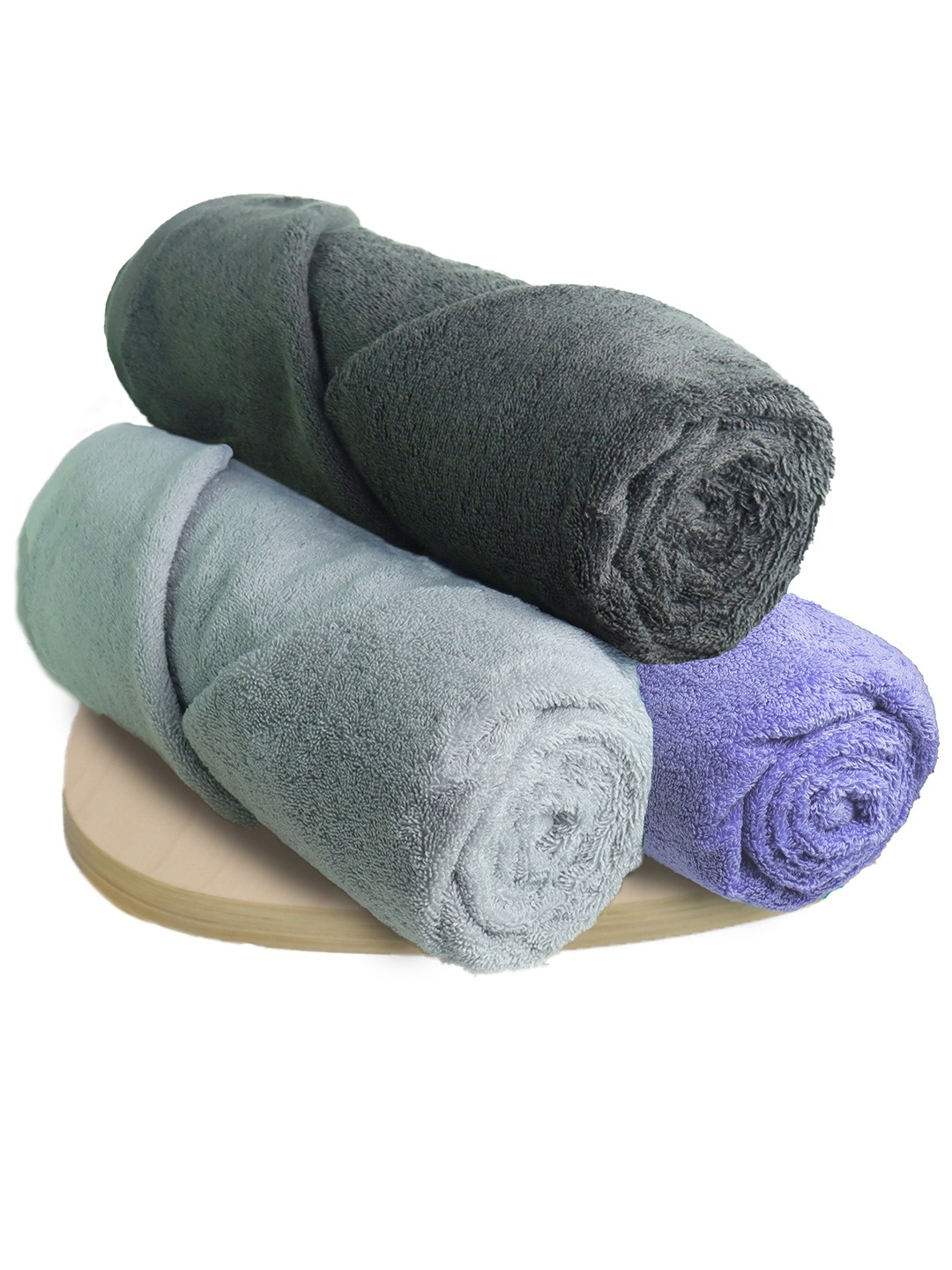 

Heelium Unisex Pack of 3 Bamboo Super Soft & Quick Drying 600 GSM Bath Towel, Grey melange