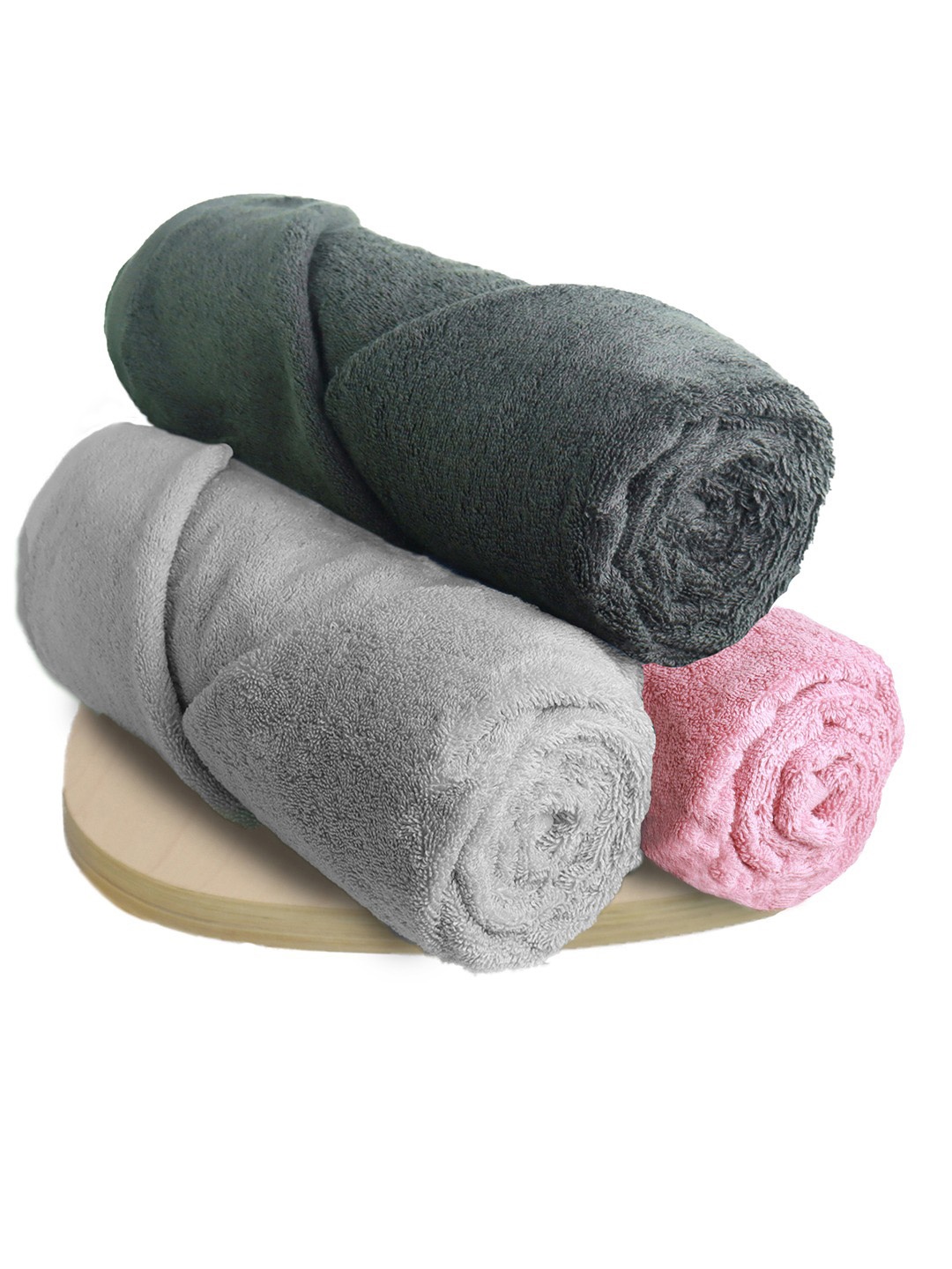 

Heelium Unisex Pack of 3 Bamboo Super Soft & Quick Drying 600 GSM Bath Towel, Grey melange
