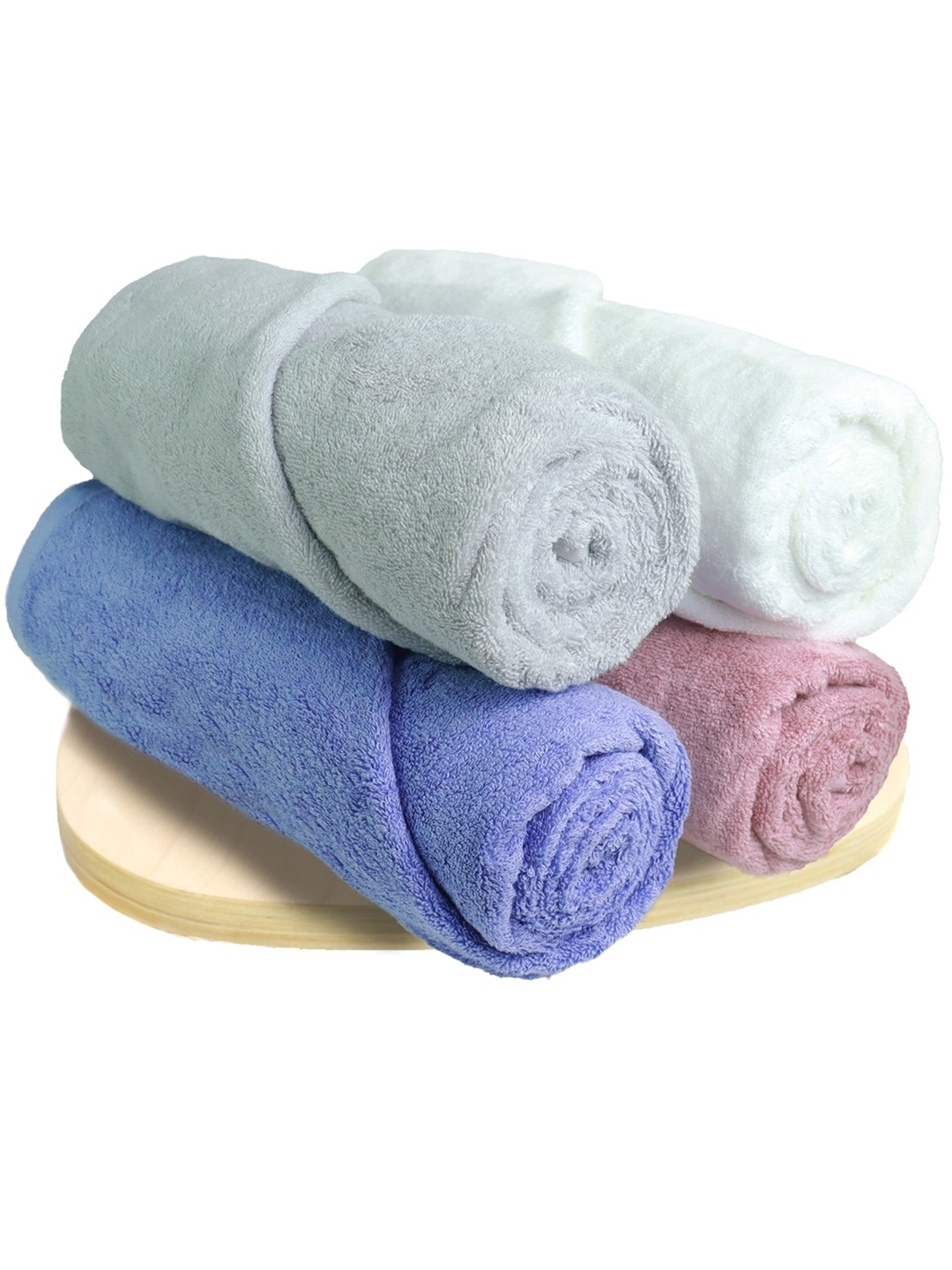 

Heelium Grey & White 4 Pieces 600 GSM Anti Bacterial Quick Absorbent Bamboo Bath Towels, Grey melange