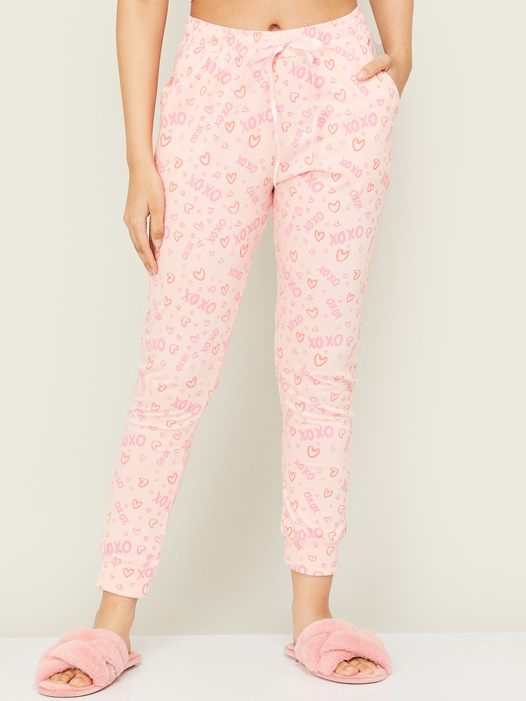

Ginger by Lifestyle Women Printed Cotton Lounge Pant, Pink