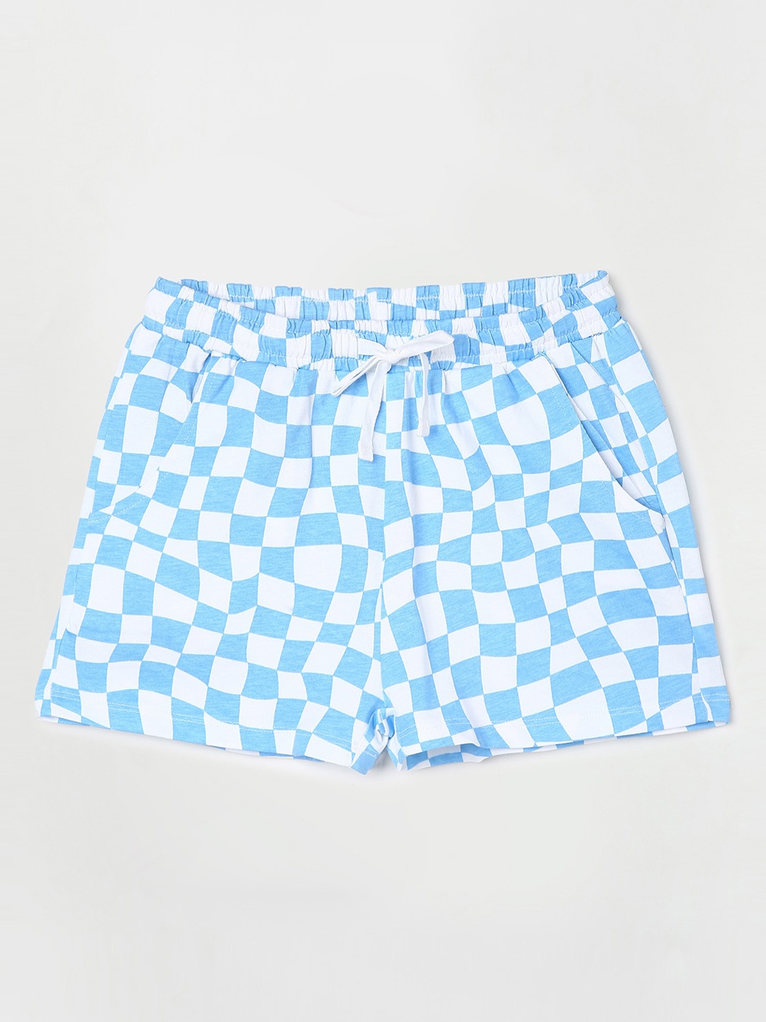 

Fame Forever by Lifestyle Girls Checked Cotton Regular Shorts, White