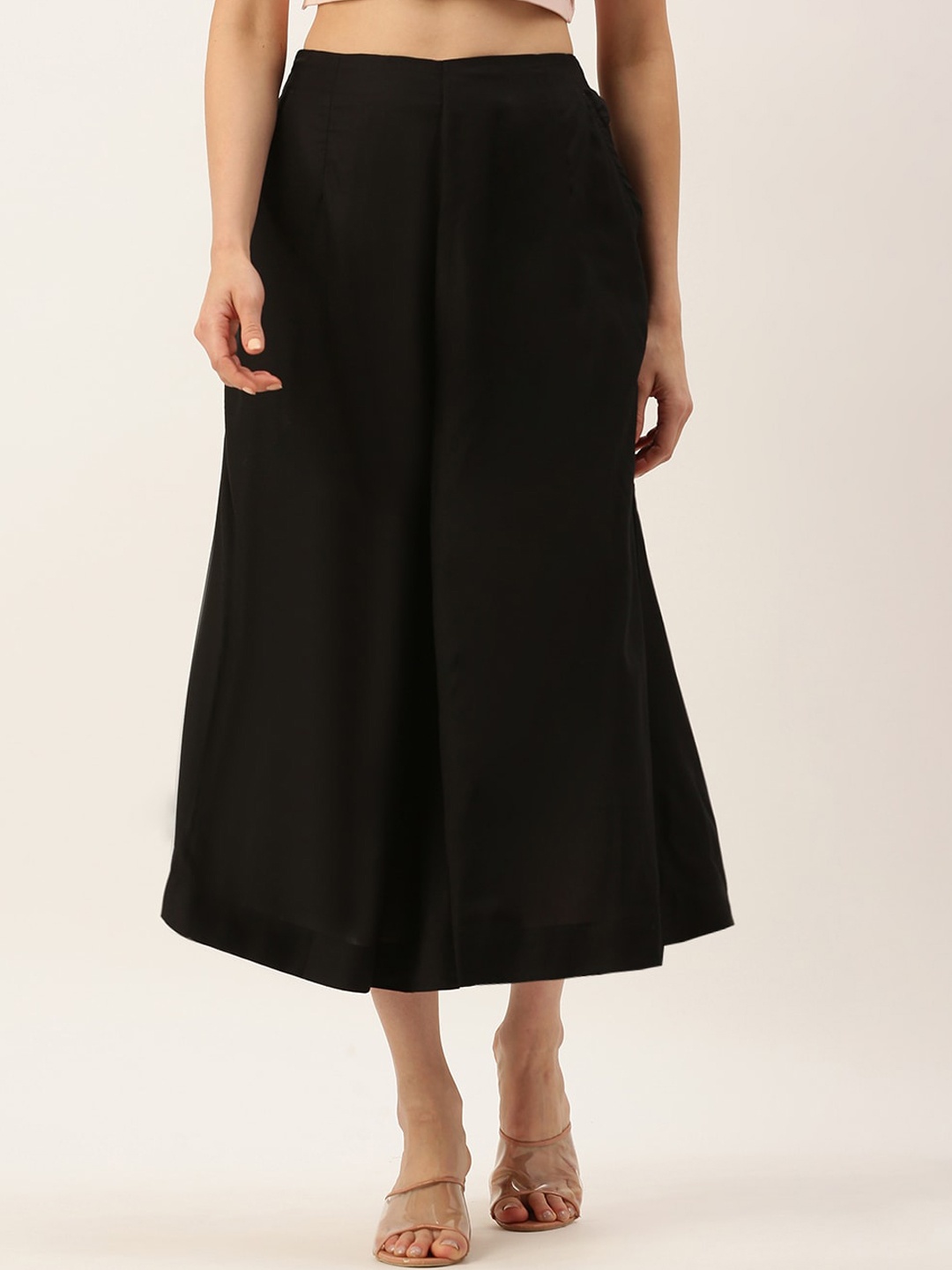 

De Moza Women A-Line Midi Skirt, Black