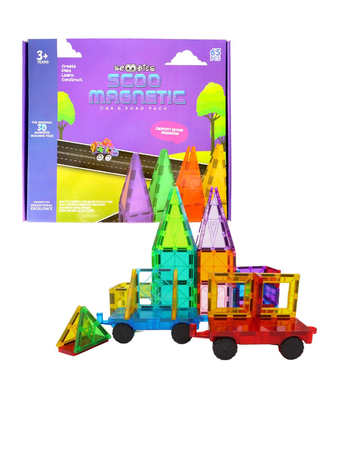 

SCOOBIES Magnetic Car & Road Pack, Red