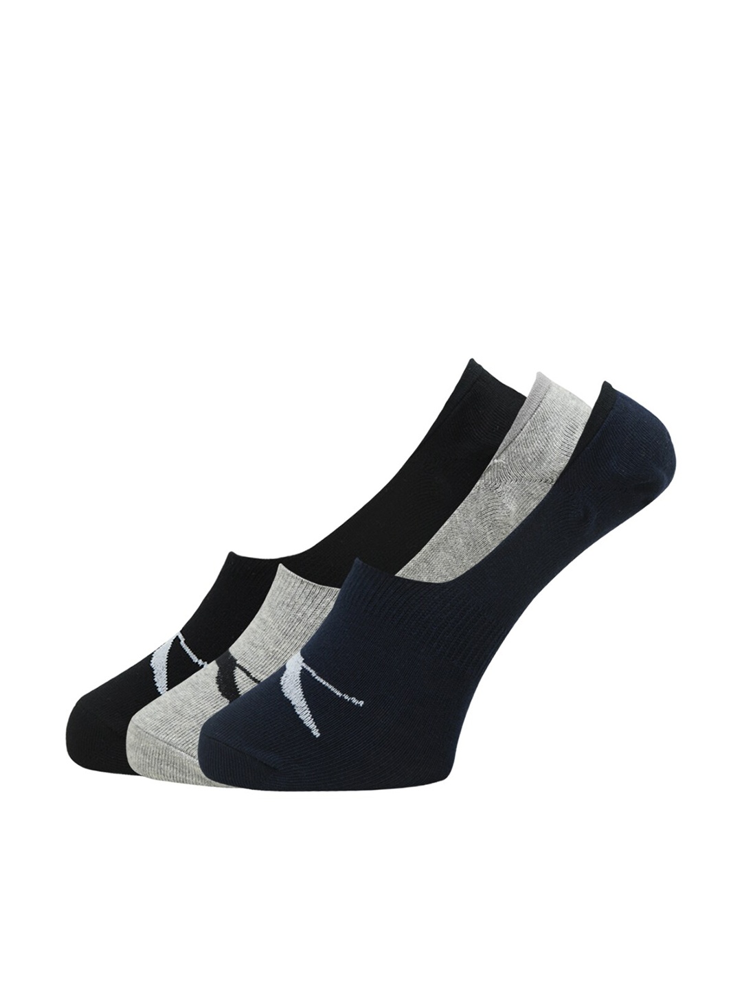 

Slazenger Men Pack Of 3 Assorted Brand Logo Printed Light-Weight Shoe Liner Loafer Socks