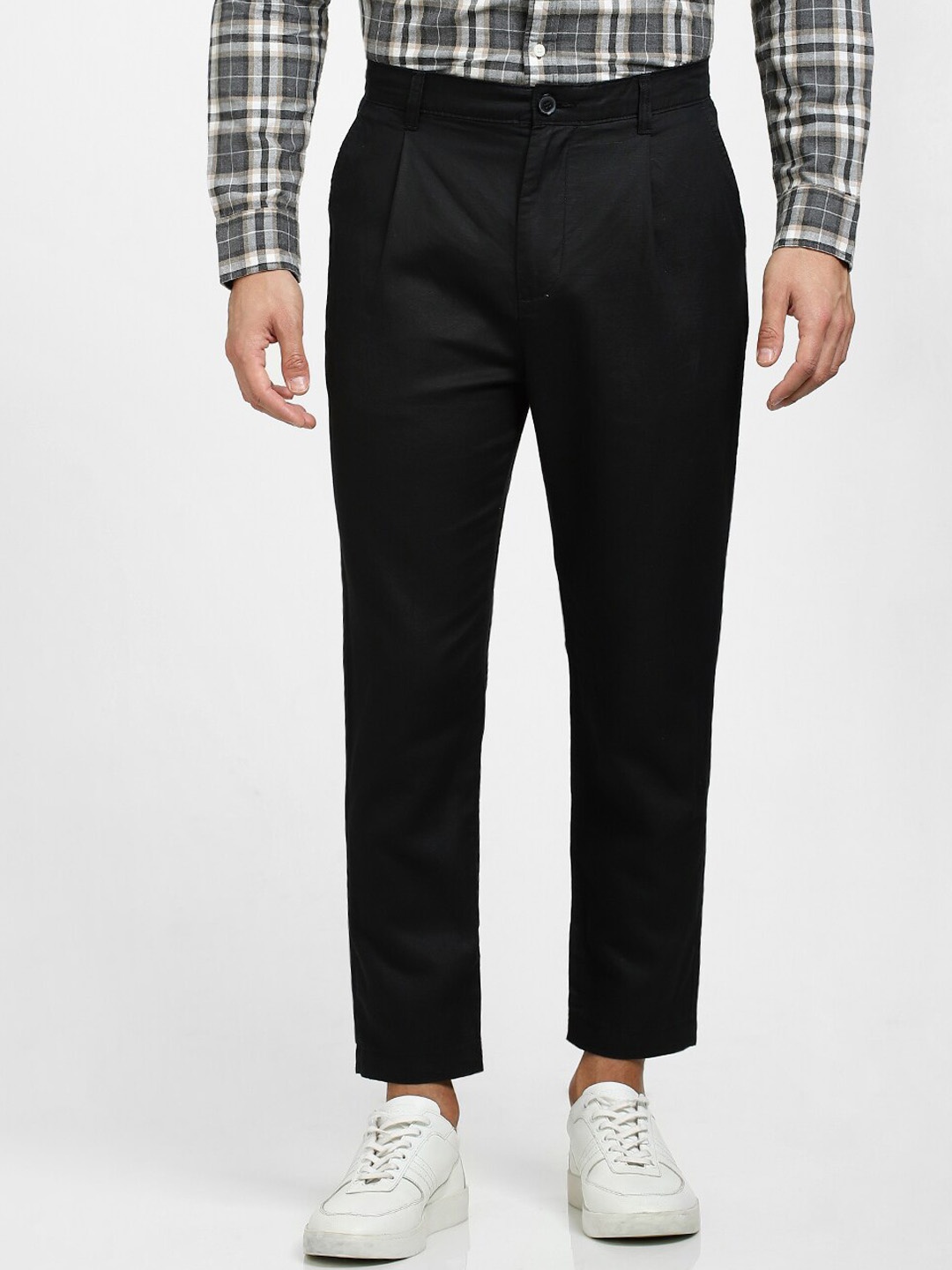 

SELECTED Men Slim Fit Organic Cotton Trousers, Black