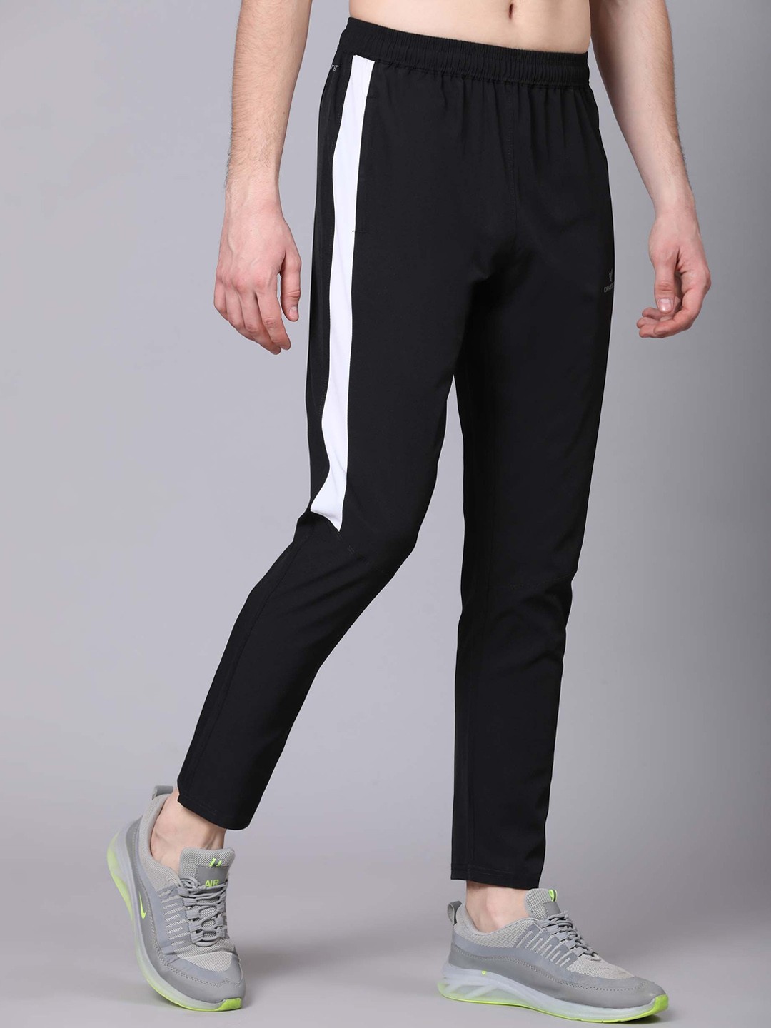 

Dpassion Men Regular-Fit Sports Track Pants, Black