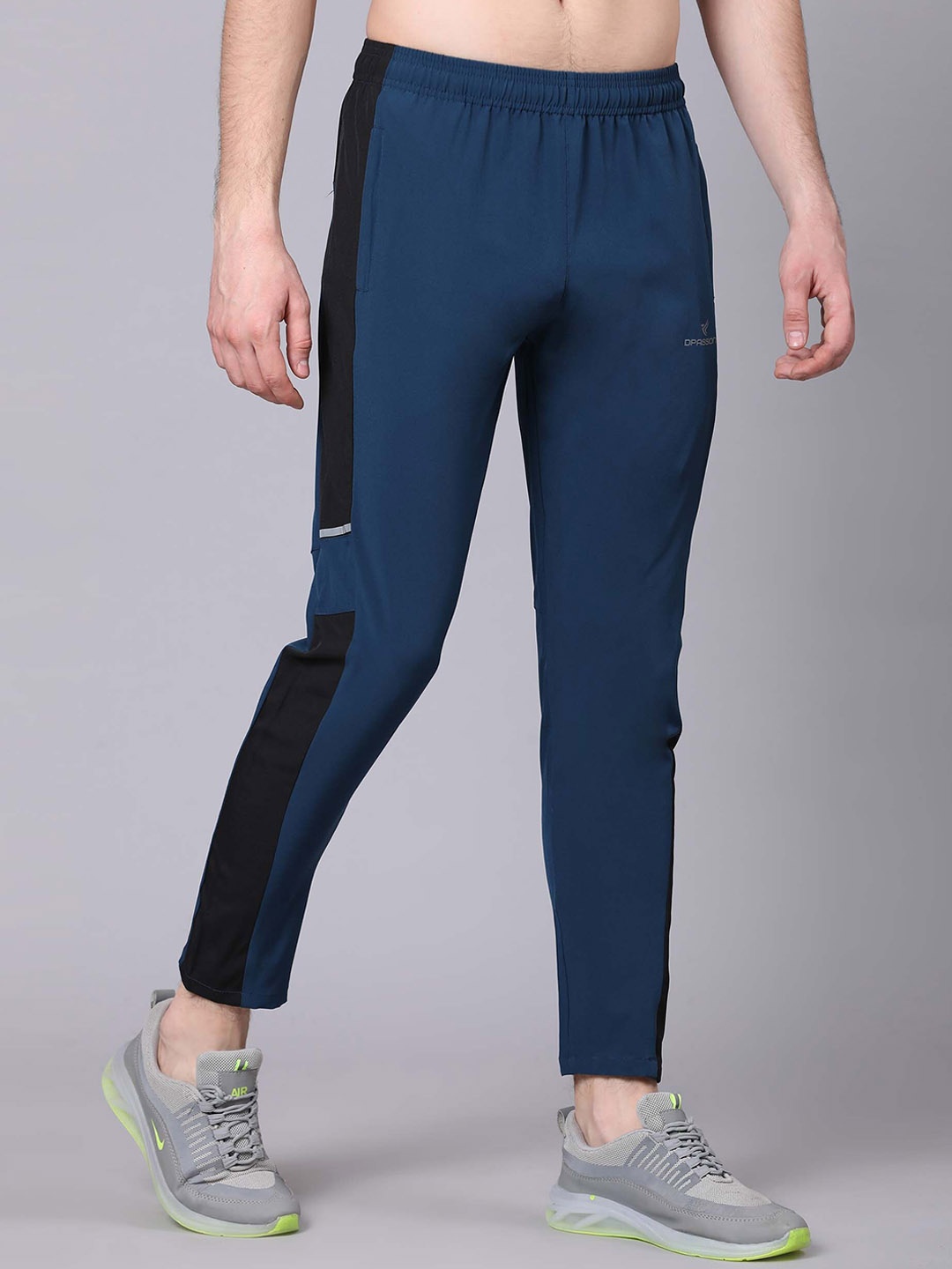 

Dpassion Men Colourblocked Regular-Fit Sports Track Pant, Blue