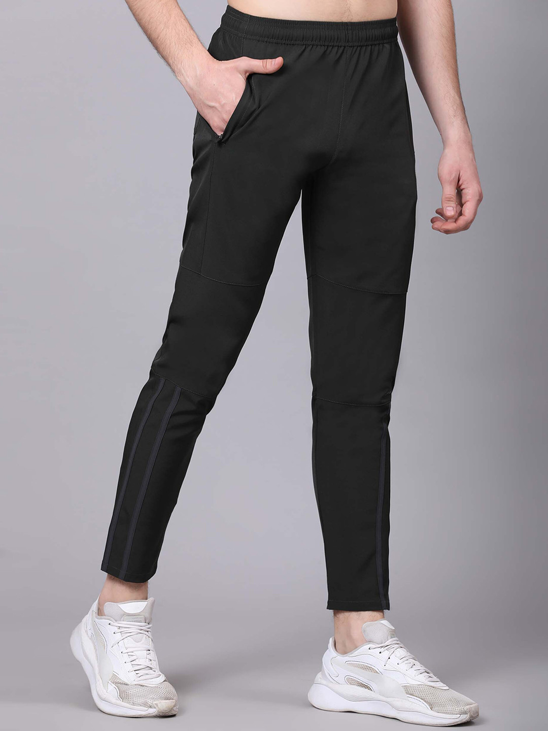 

Dpassion Men Regular-Fit Sports Track Pants, Olive