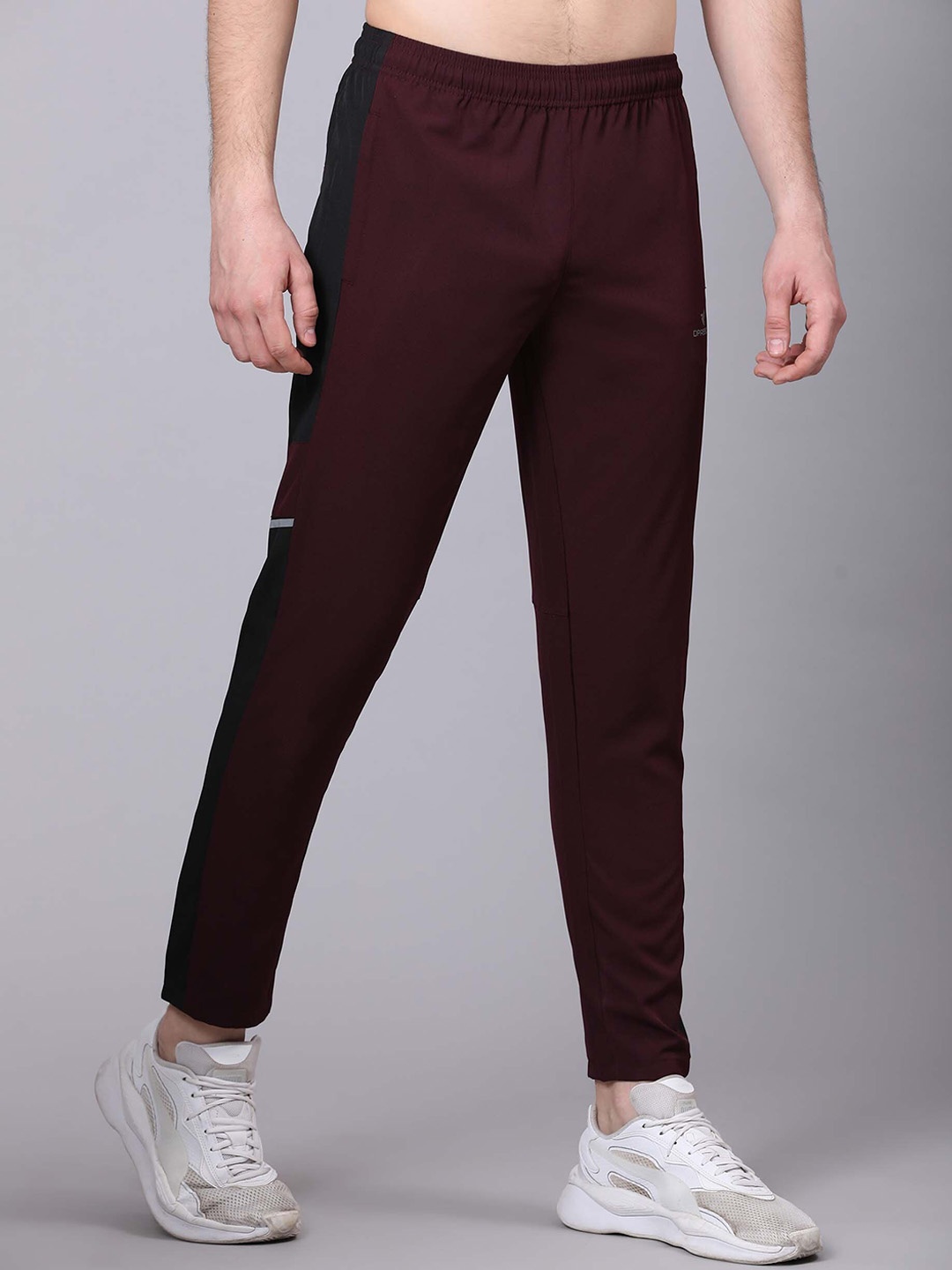 

Dpassion Men Colourblocked Sports Track Pant, Maroon