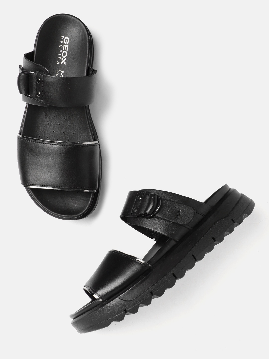 

Geox Women D Xand 2.1S Leather Sandals, Black