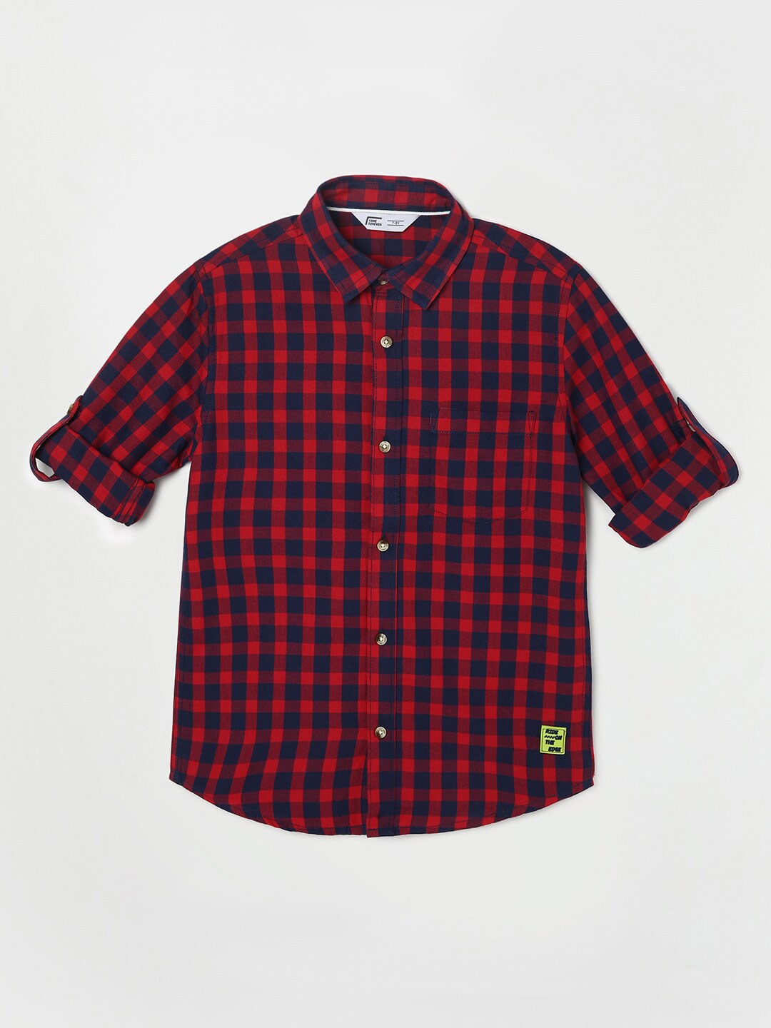 

Fame Forever by Lifestyle Boys Buffalo Checks Checked Pure Cotton Casual Shirt, Red