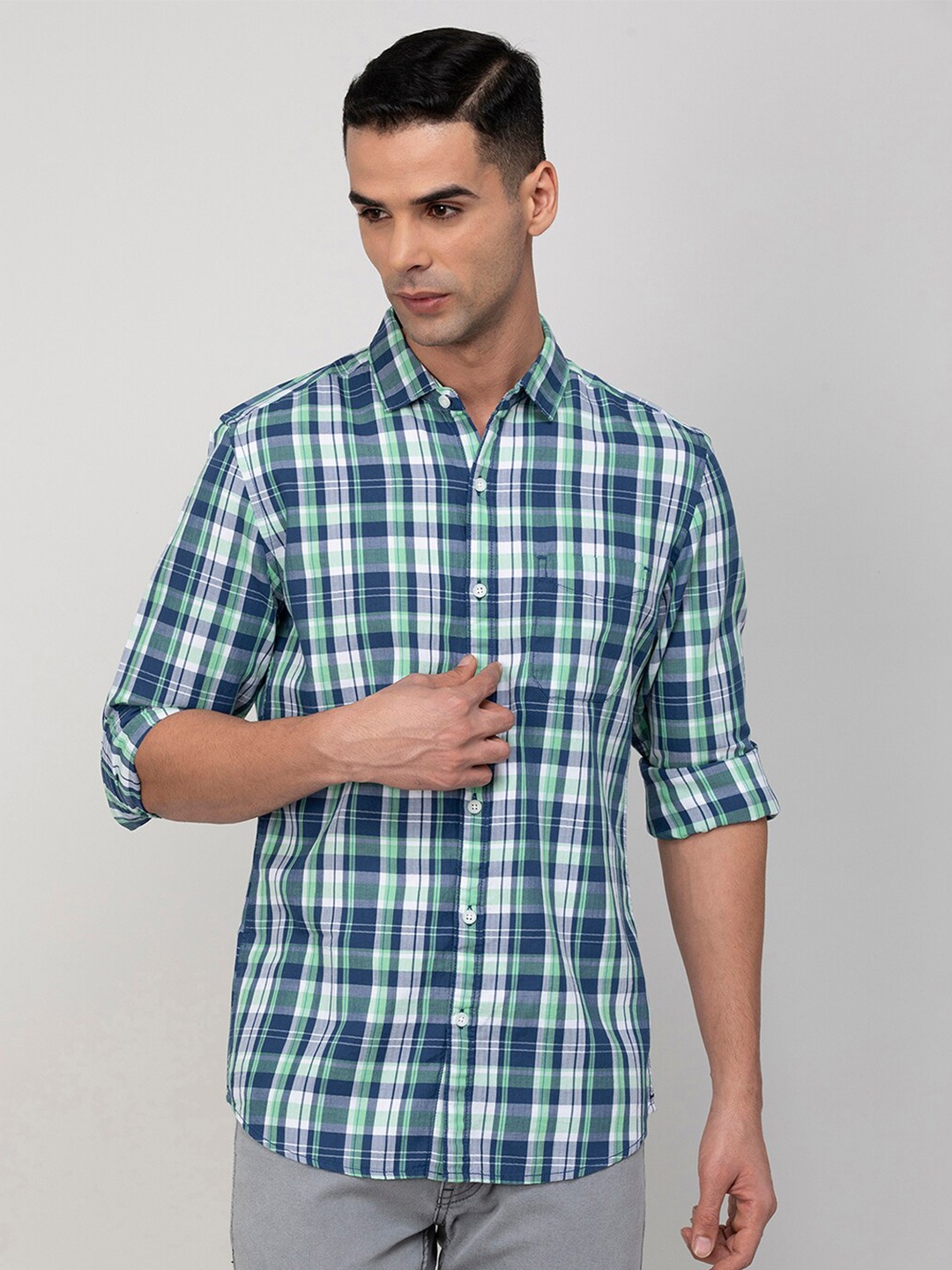 

Fame Forever by Lifestyle Checks Cotton Casual Shirt, Navy blue