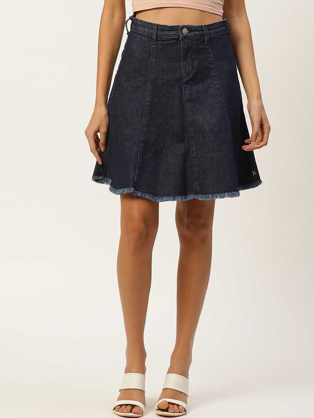 

Xpose High-Rise Denim Stretchable A-Line Skirt, Blue