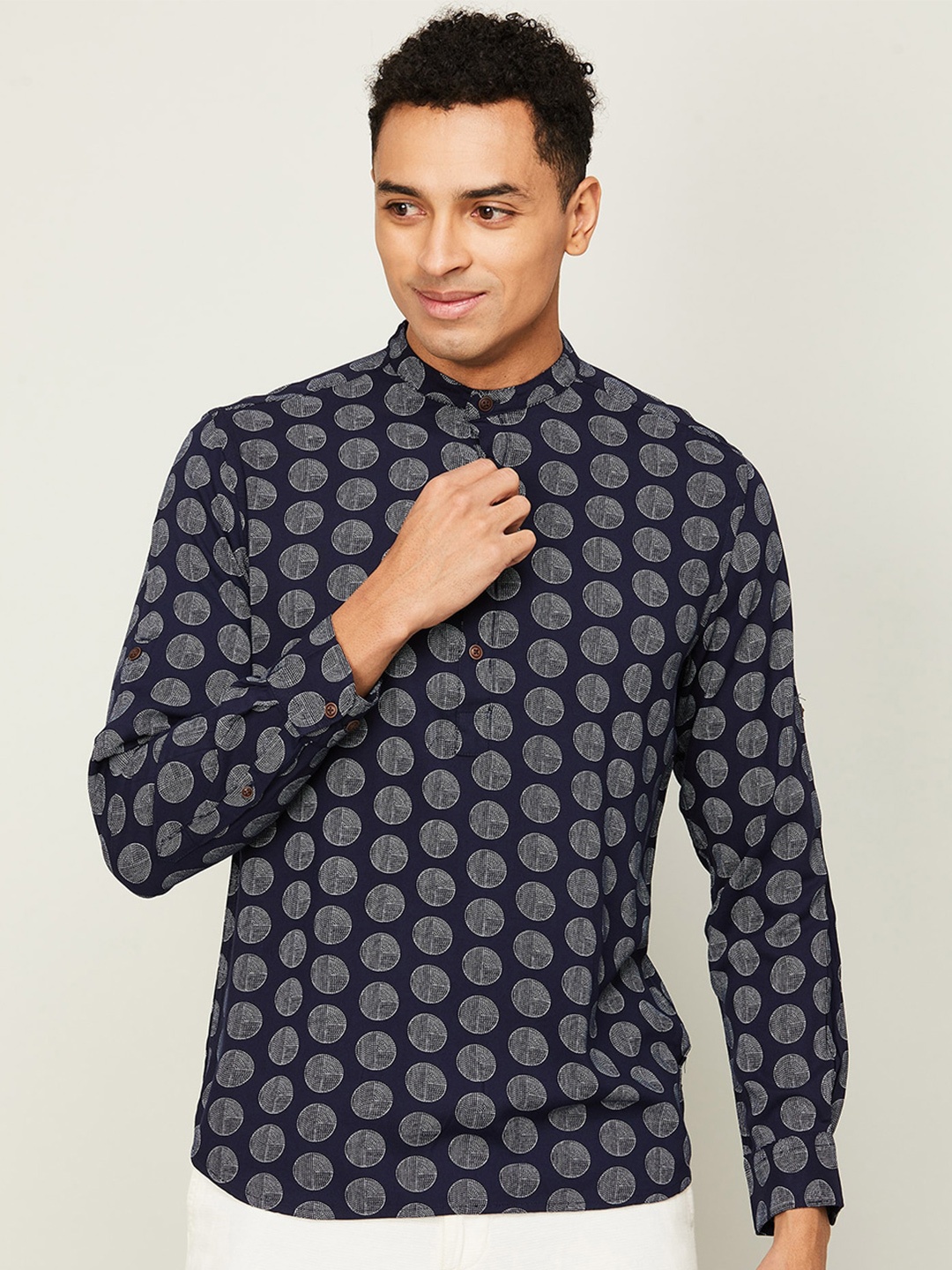 

Melange by Lifestyle Geometric Printed Casual Shirt, Navy blue