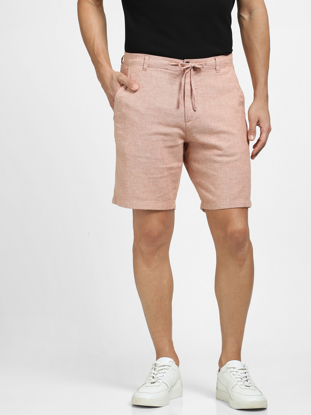 

SELECTED SLHREGULAR-BRODY LIN Men Cotton Mid-Rise Regular Shorts, Pink